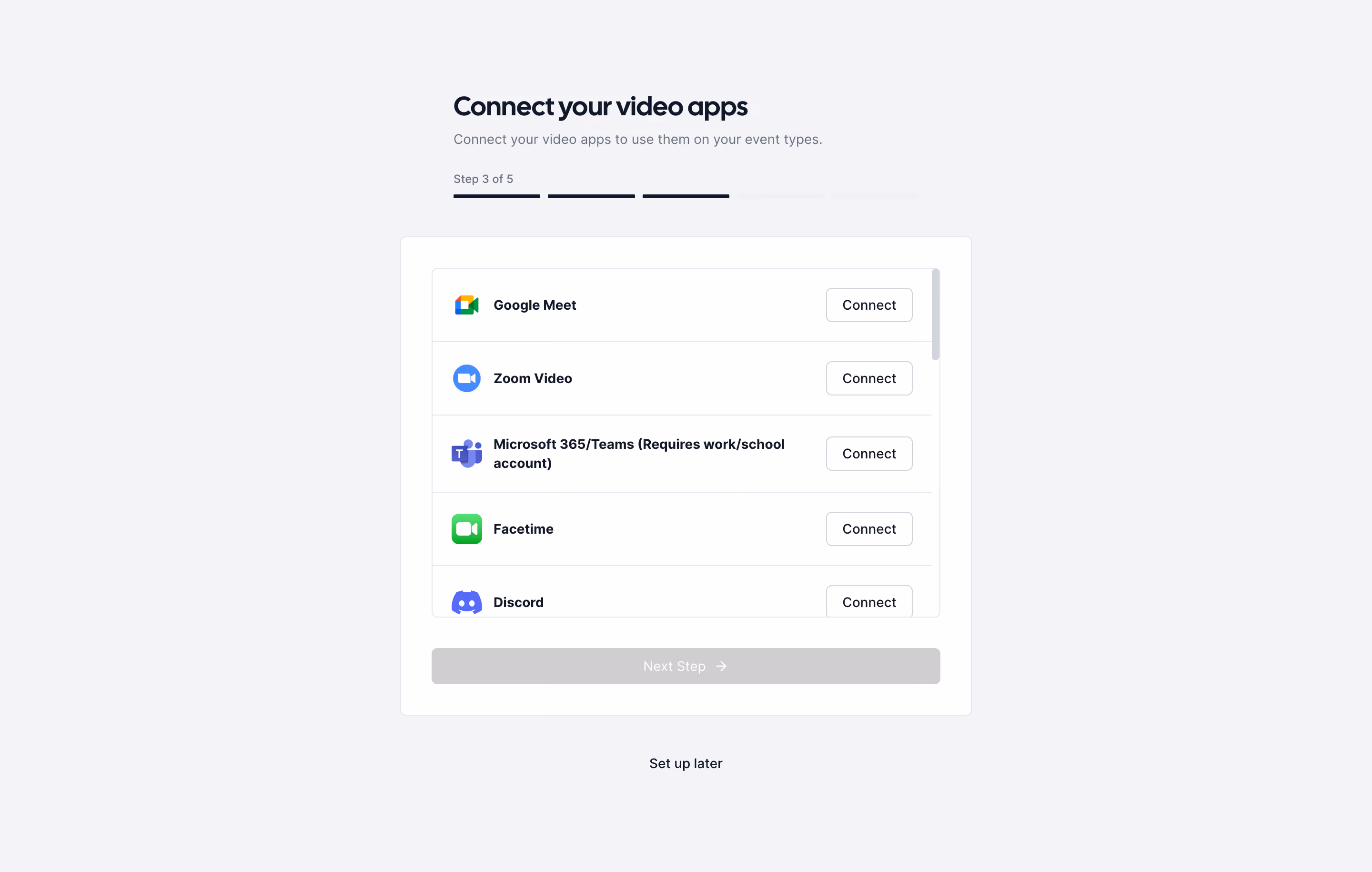 Cal.com Connect Video Apps