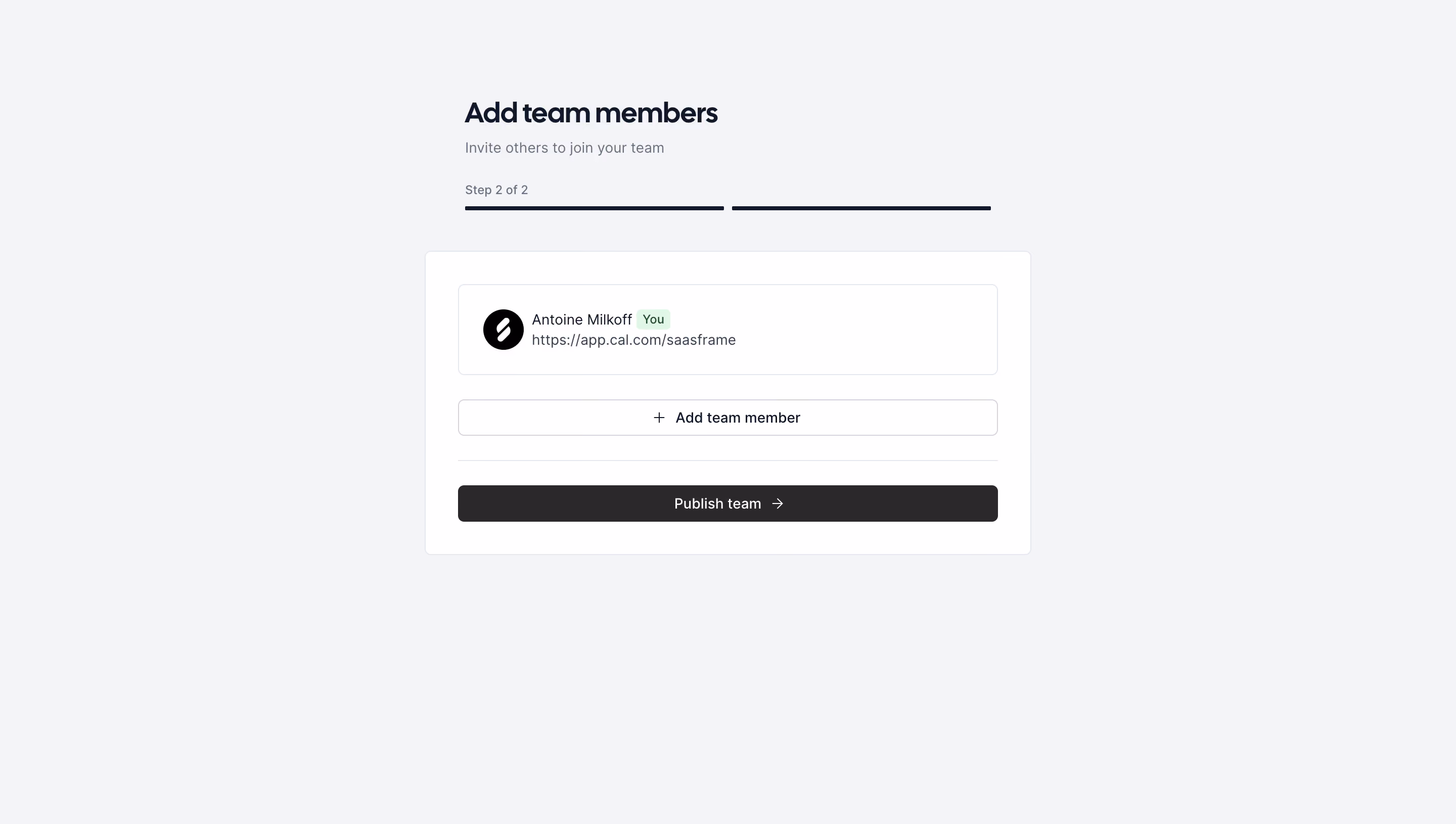 Cal.com Set Up Team