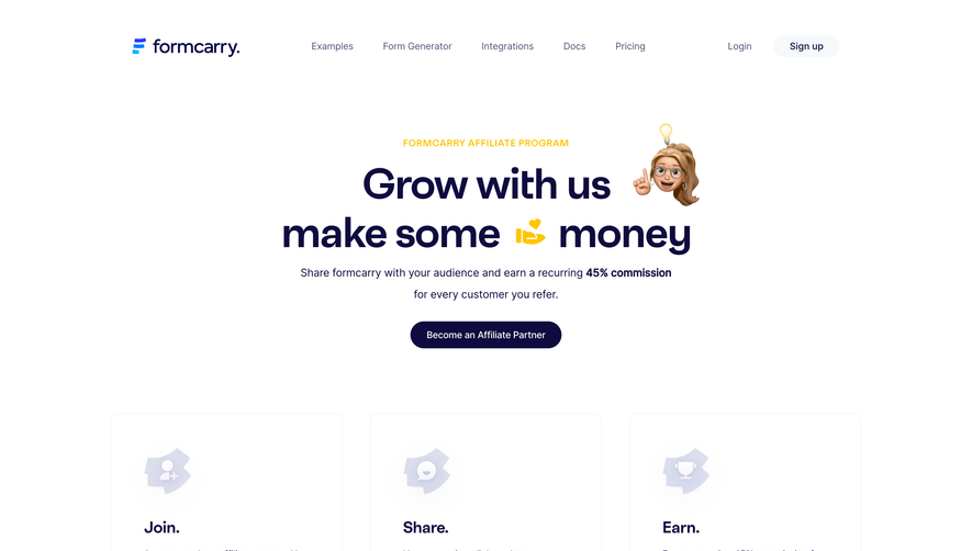 Formcarry Affiliate Page