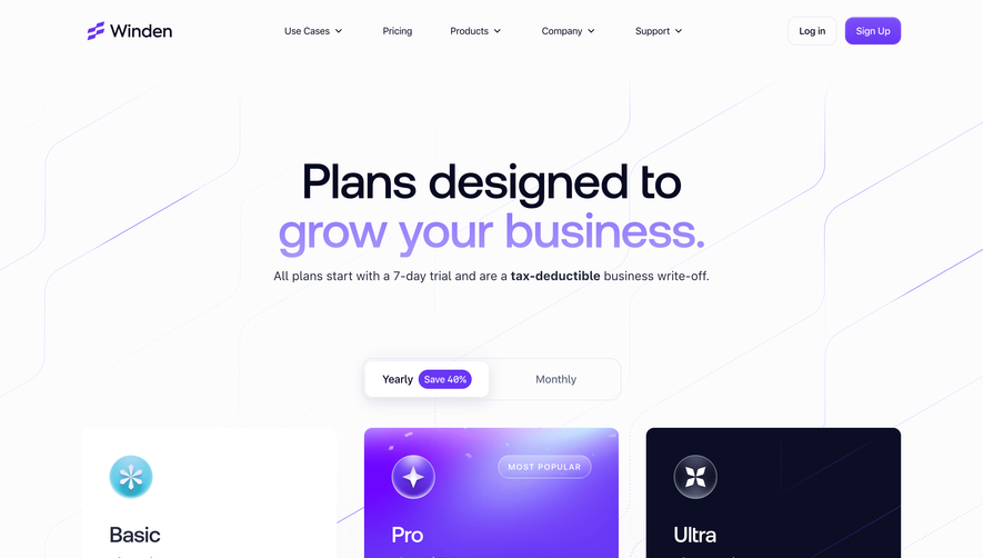 Winden Pricing Page