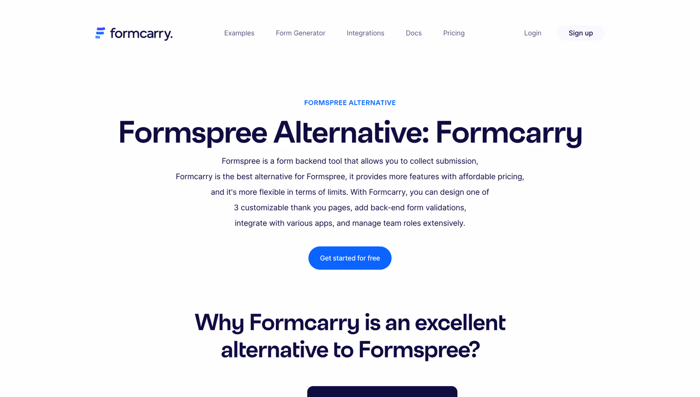 Formcarry Comparison Page