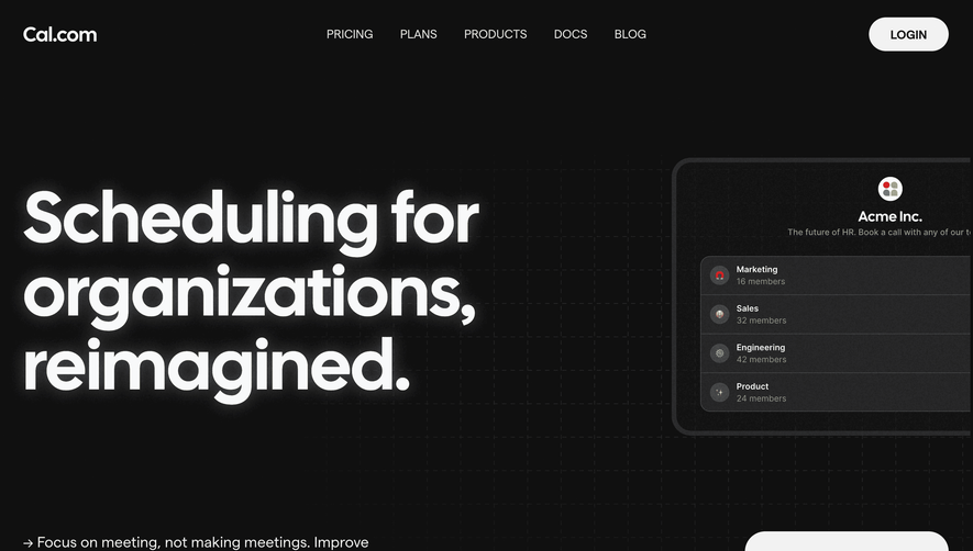 Cal.com Enterprise Page