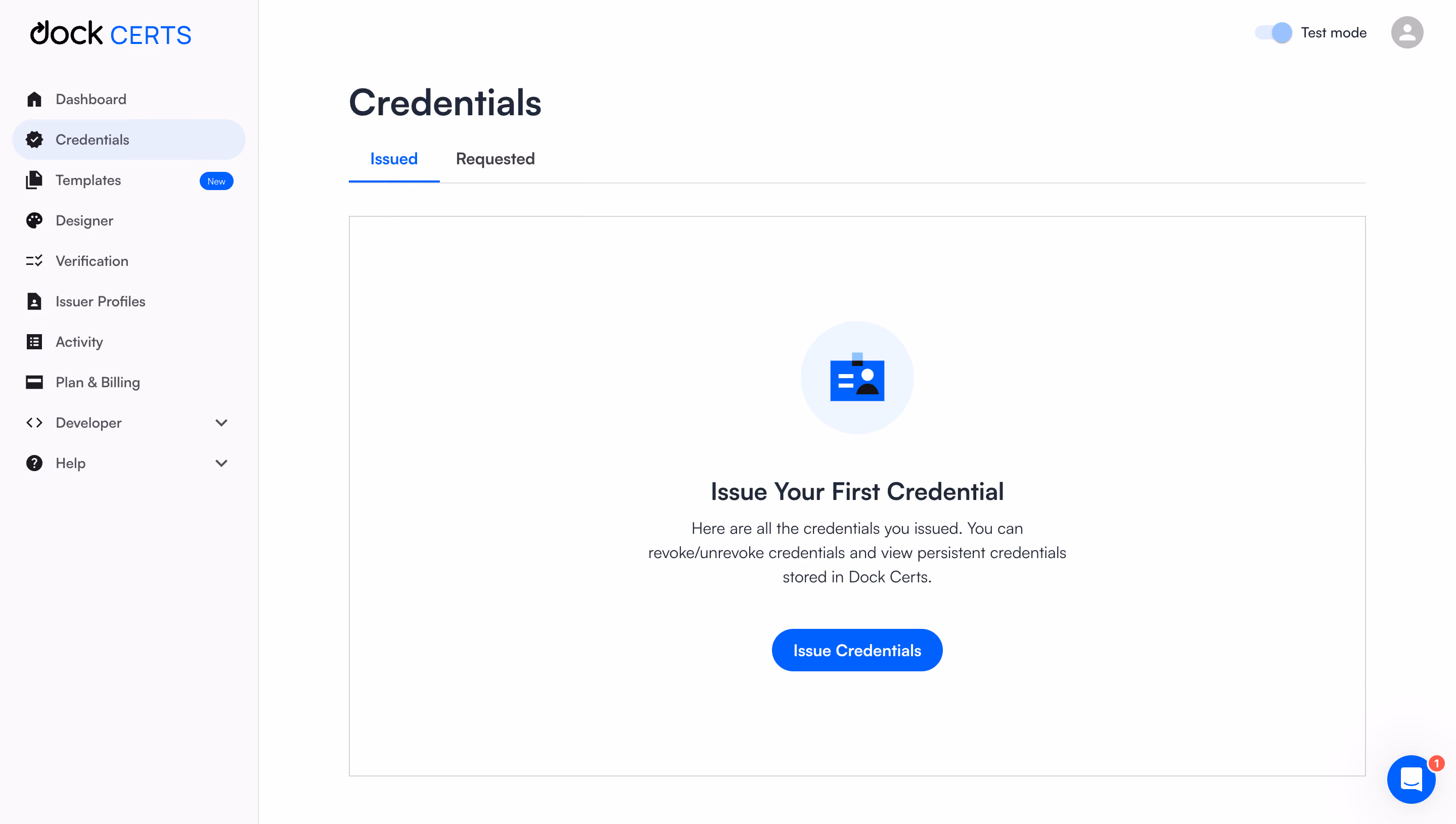 Dock Empty Credentials Dashboard