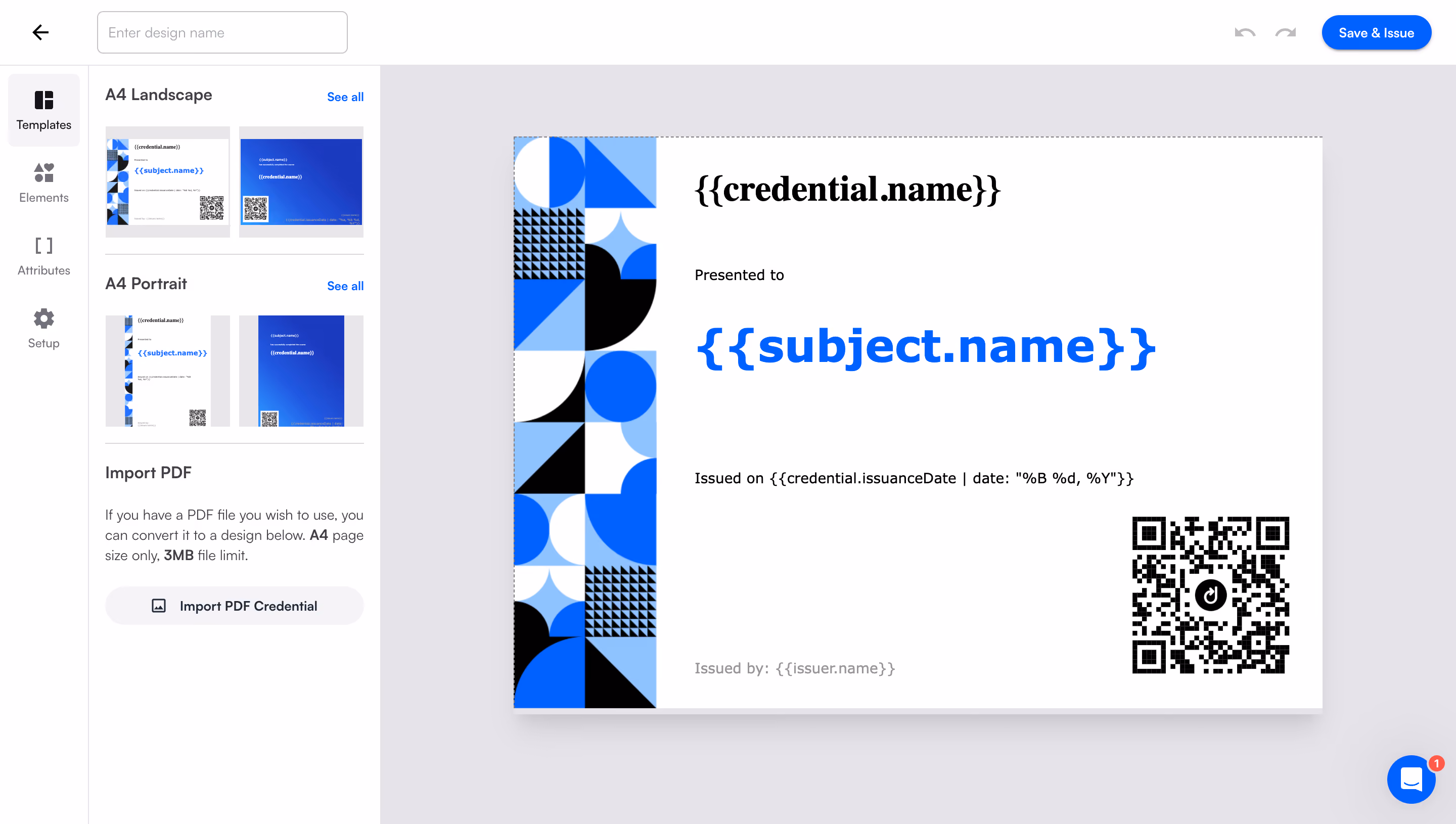 Dock Edit Credential Design