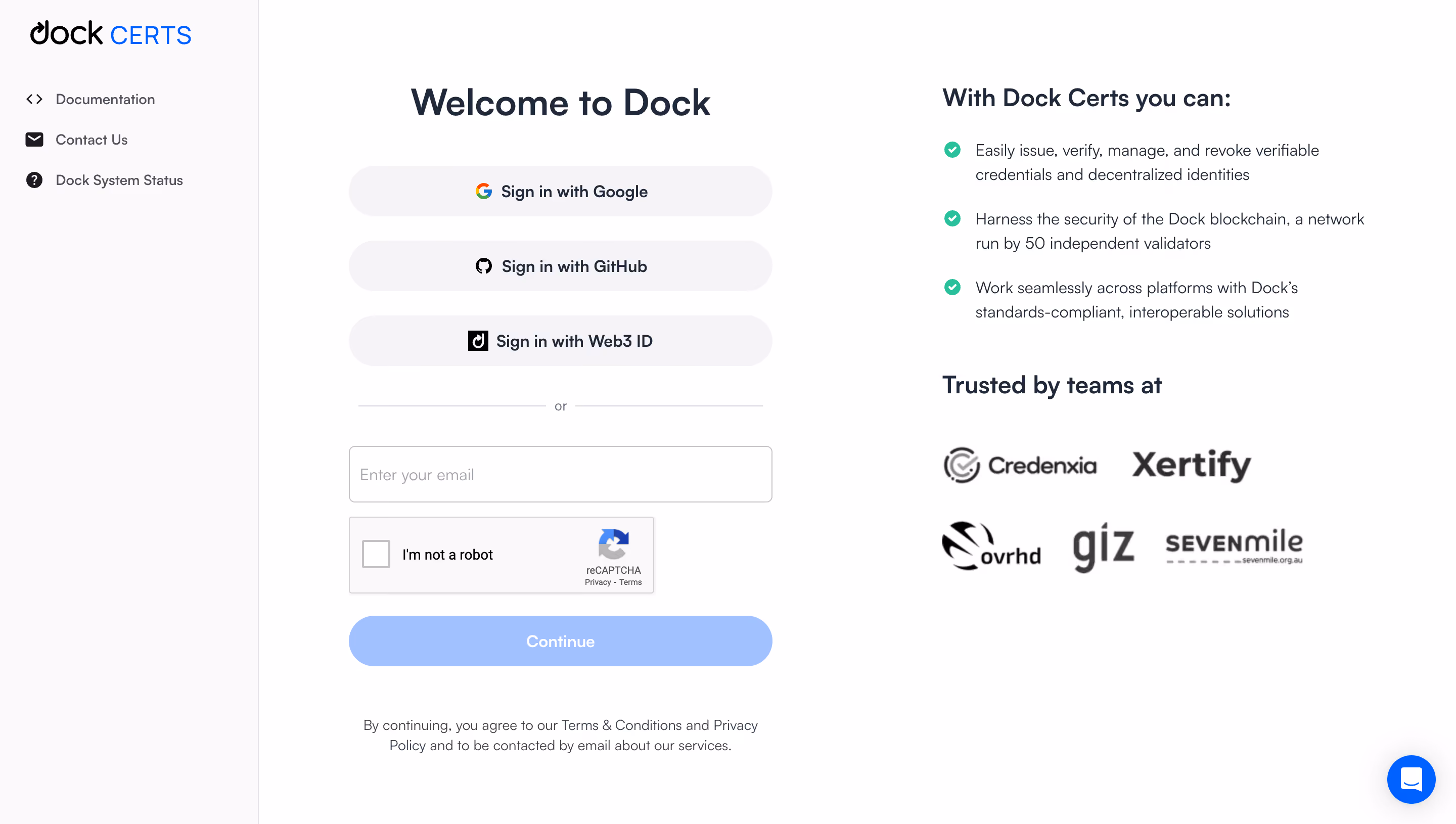 Dock Signup