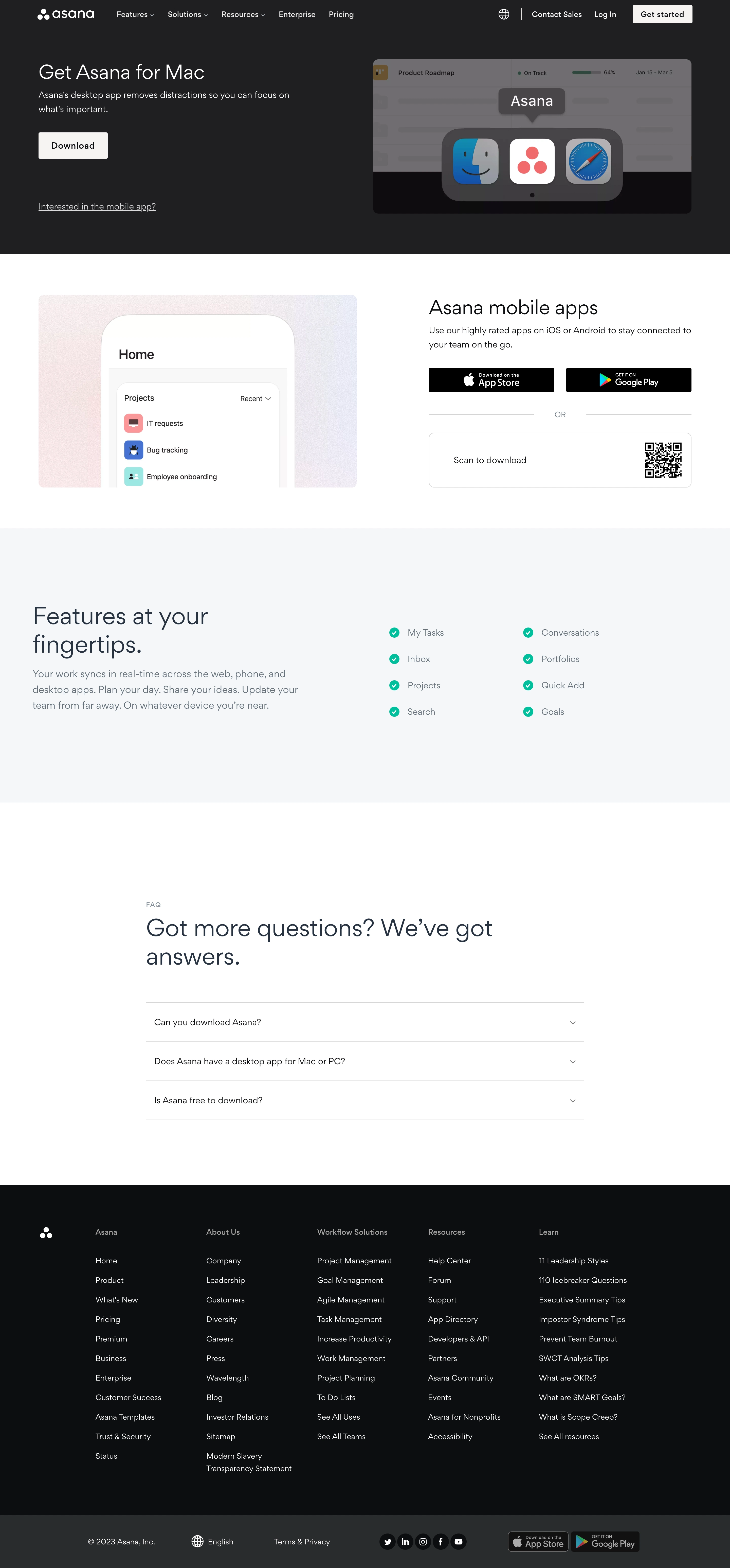 Asana Download Page