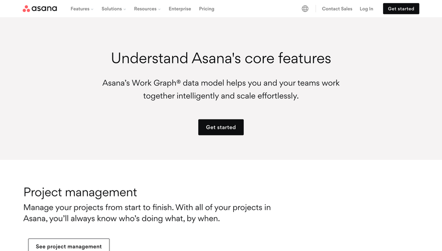 Asana Features Page