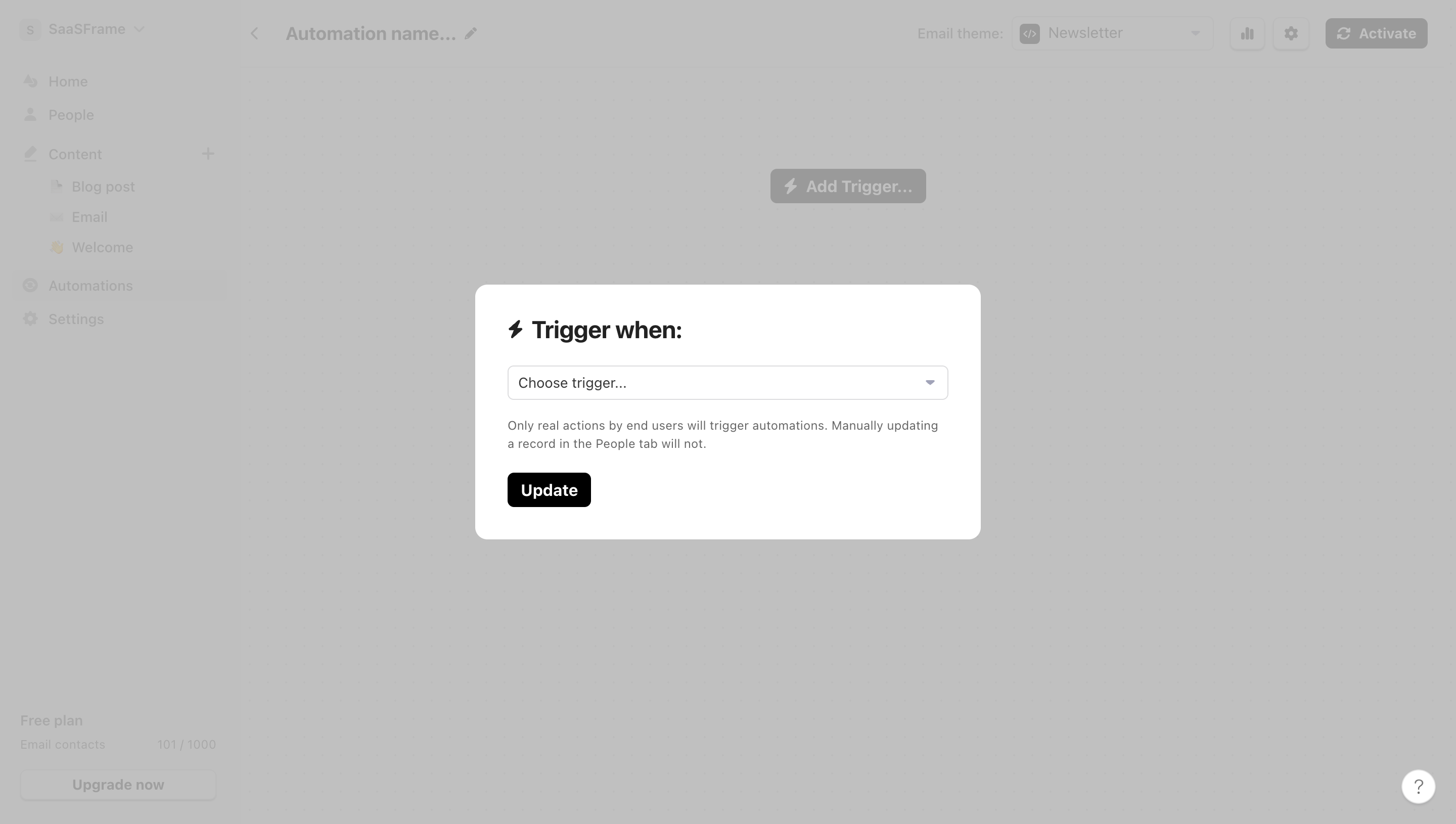 Audienceful Select Automation Trigger