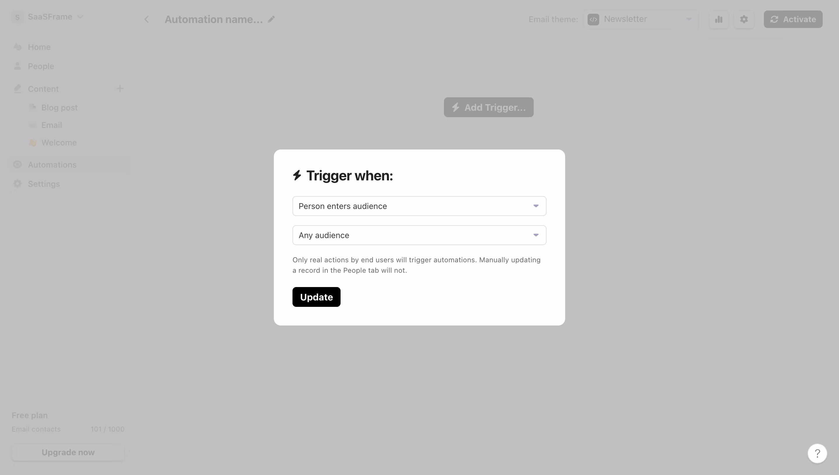 Audienceful Select Automation Trigger