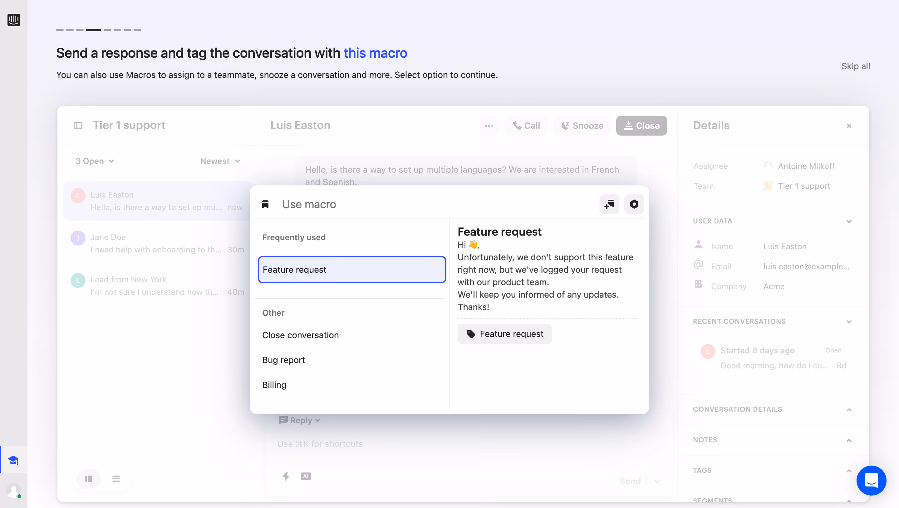 Intercom Help Desk Onboarding