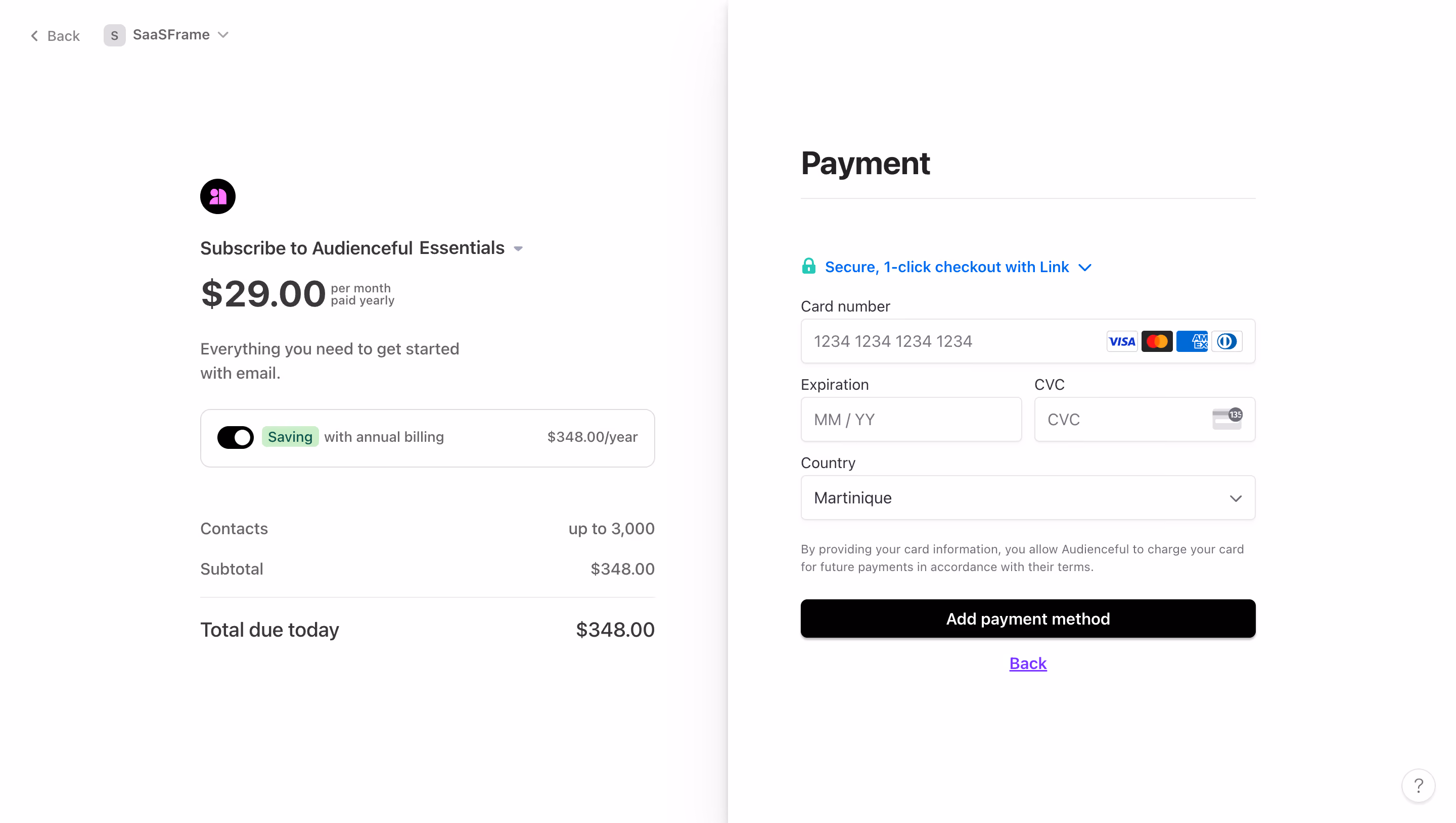 Audienceful Checkout