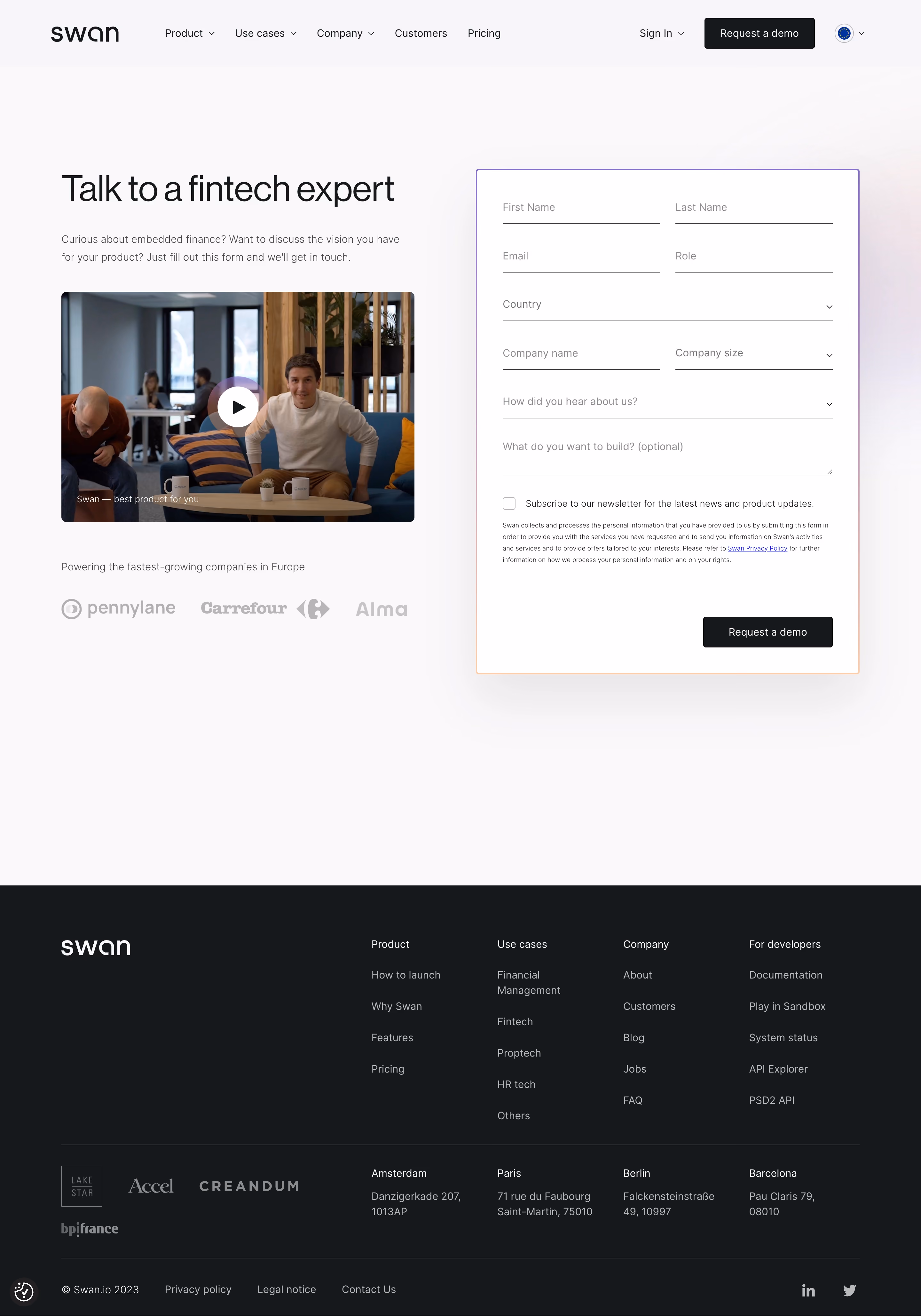 Swan Demo Request