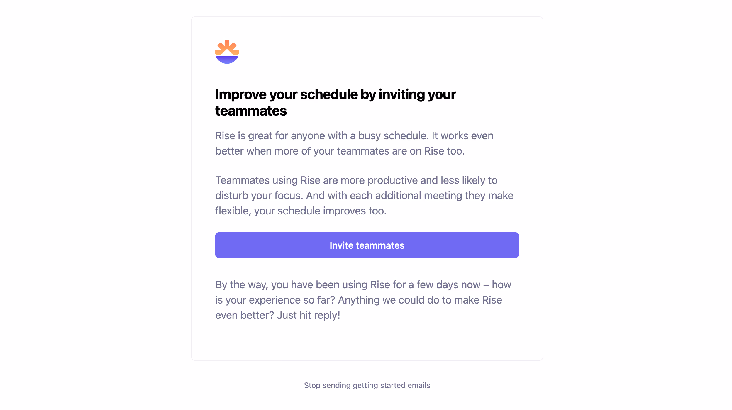 Rise Invite Your Team Emails