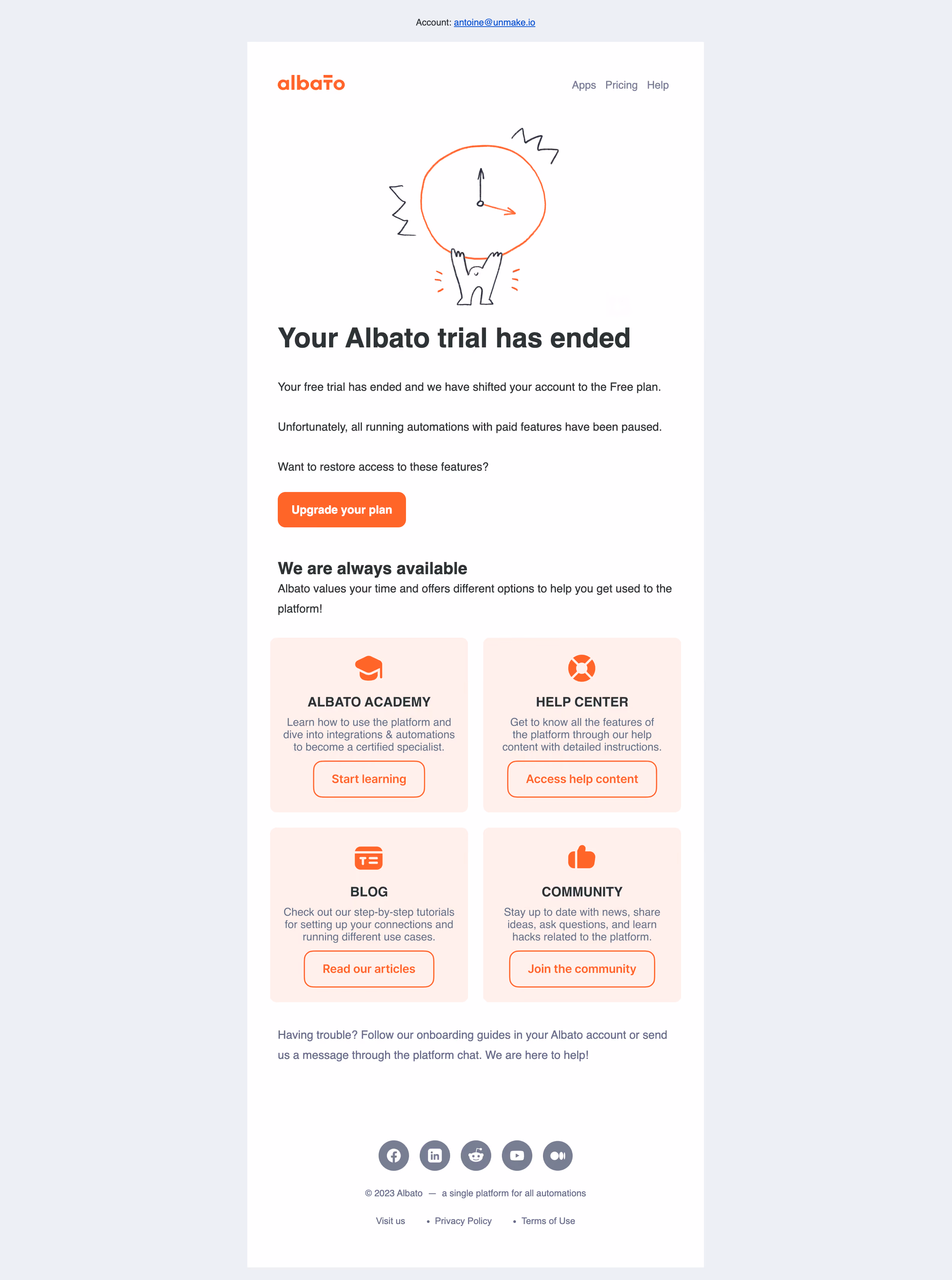 Albato Free Trial Emails