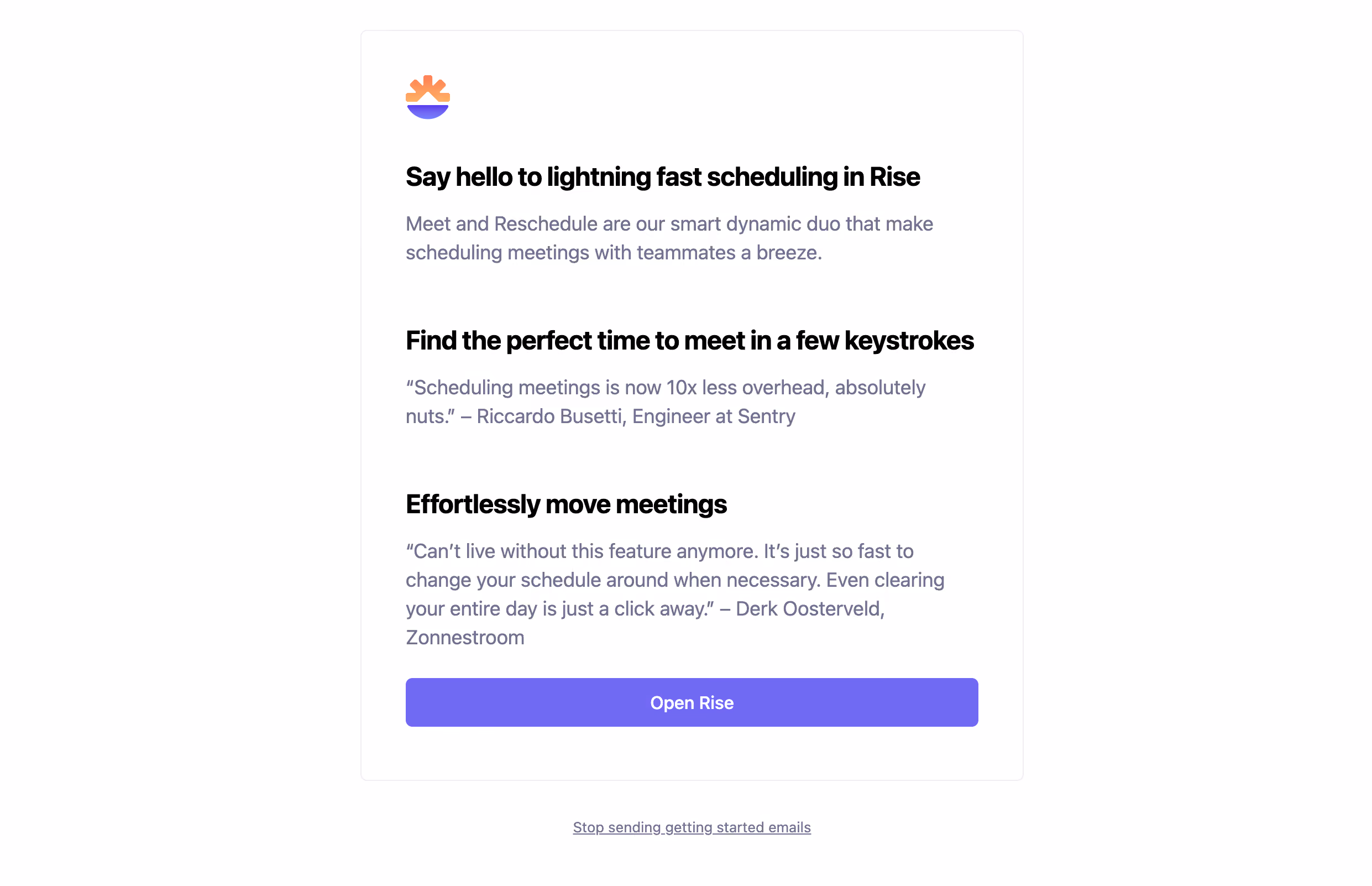 Rise Onboarding Email