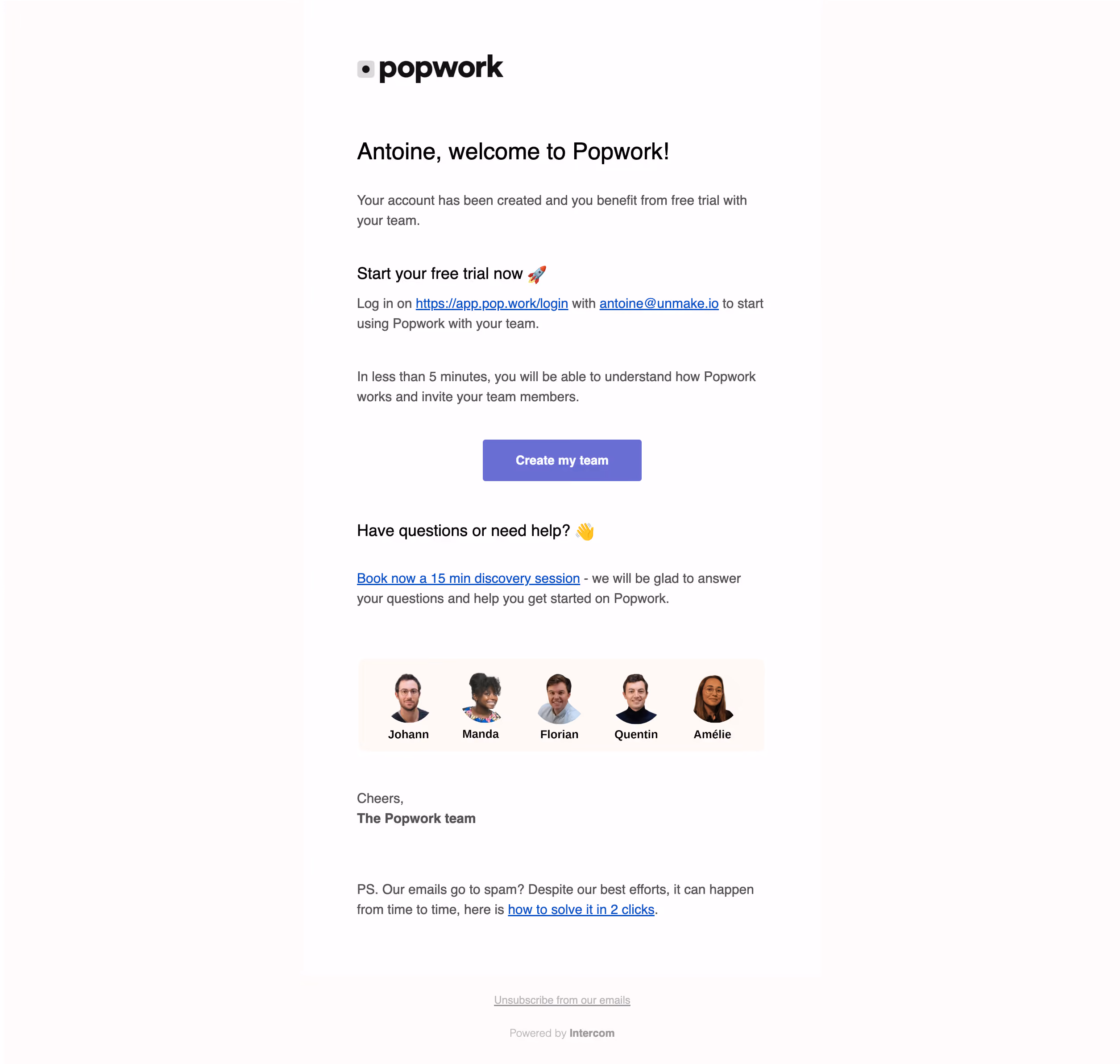 Popwork Free Trial Emails