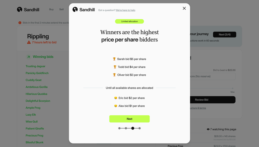 Sandhill Markets Auctions Onboarding