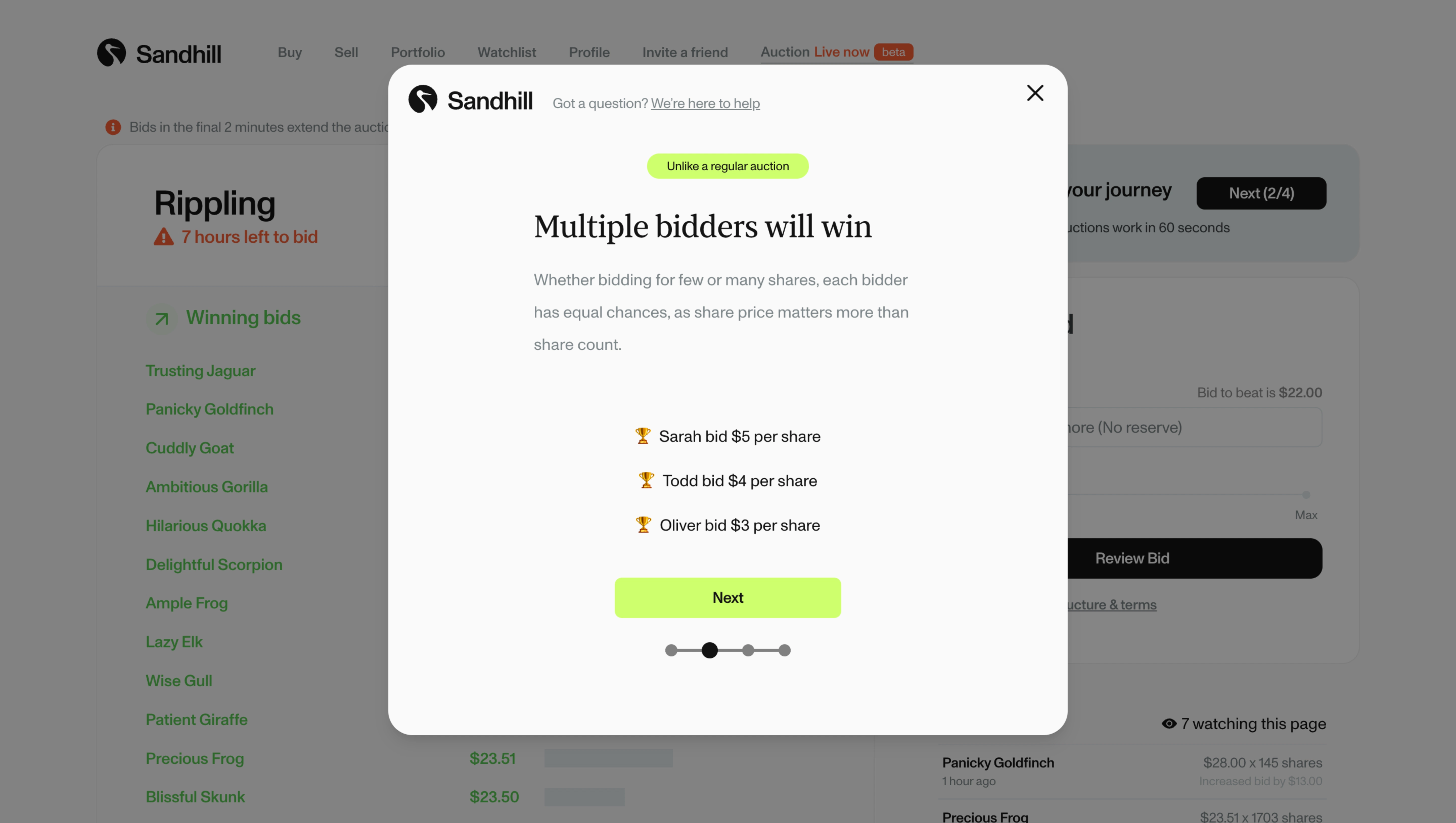 Sandhill Markets Auctions Onboarding