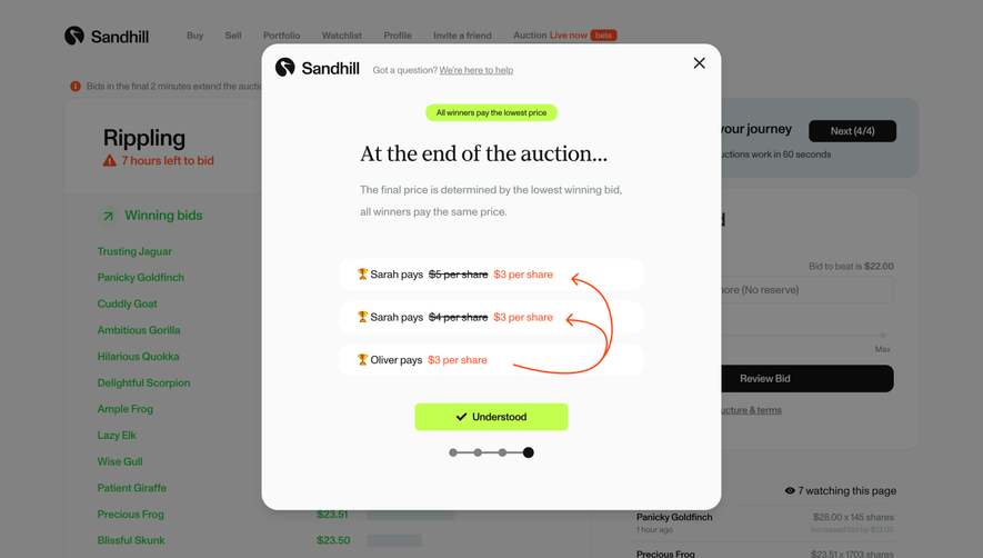 Sandhill Markets Auctions Onboarding