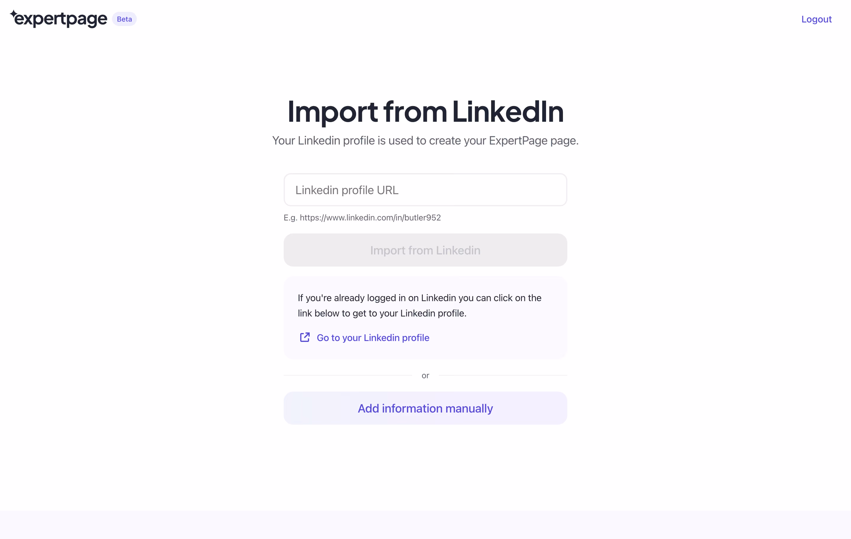 Expertpage Import Data