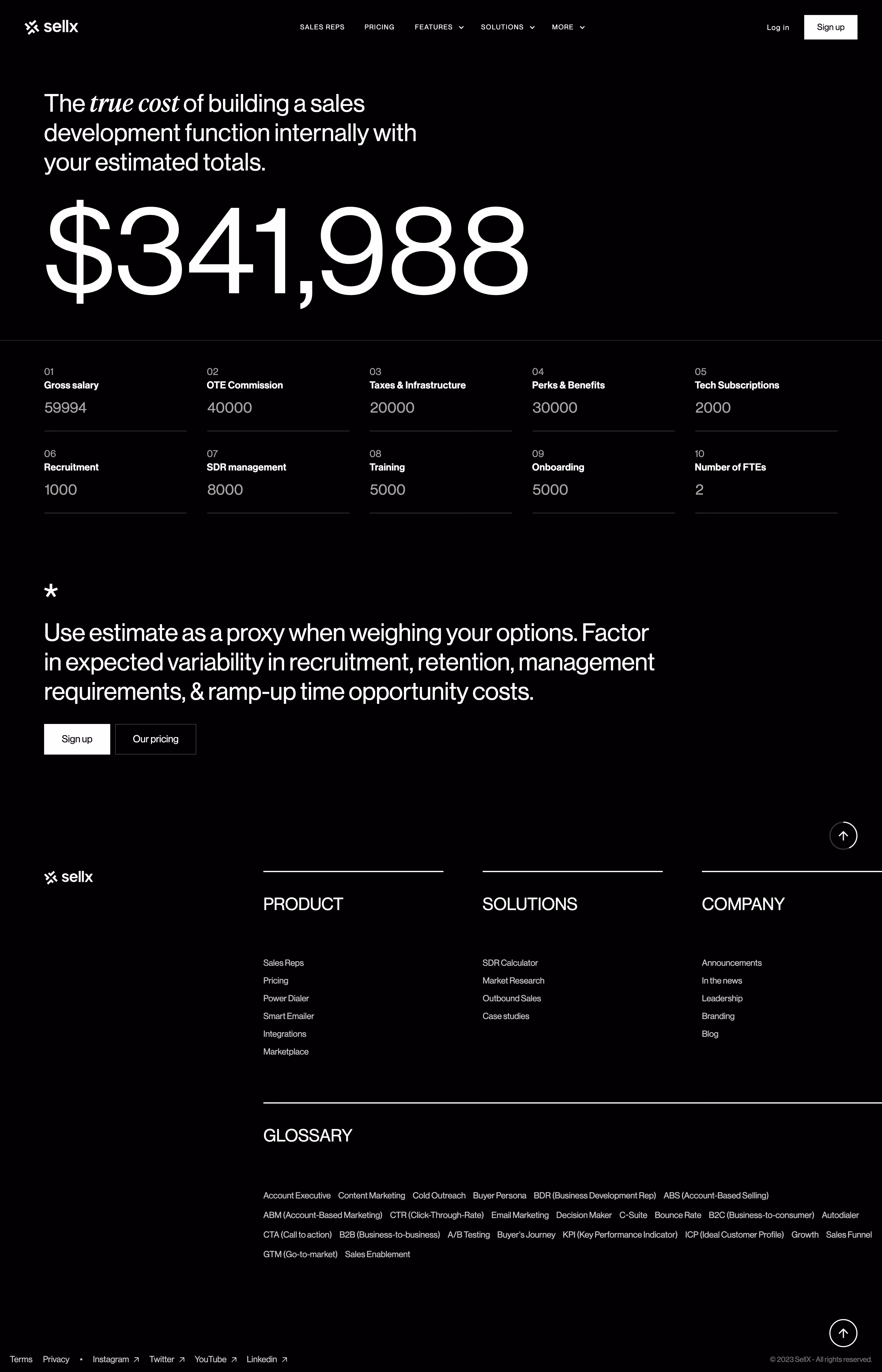 Sellx Calculator