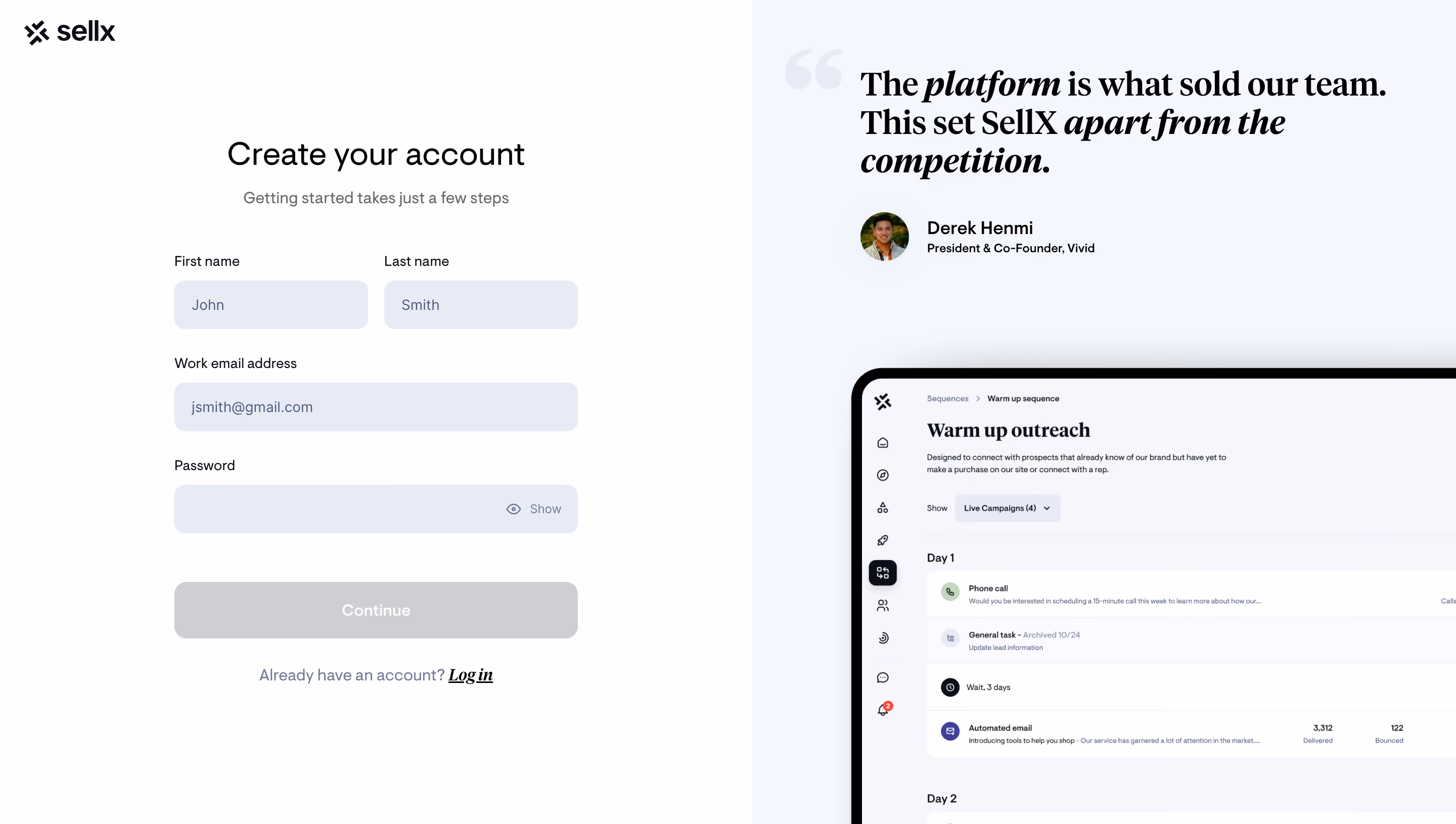 Sellx Signup