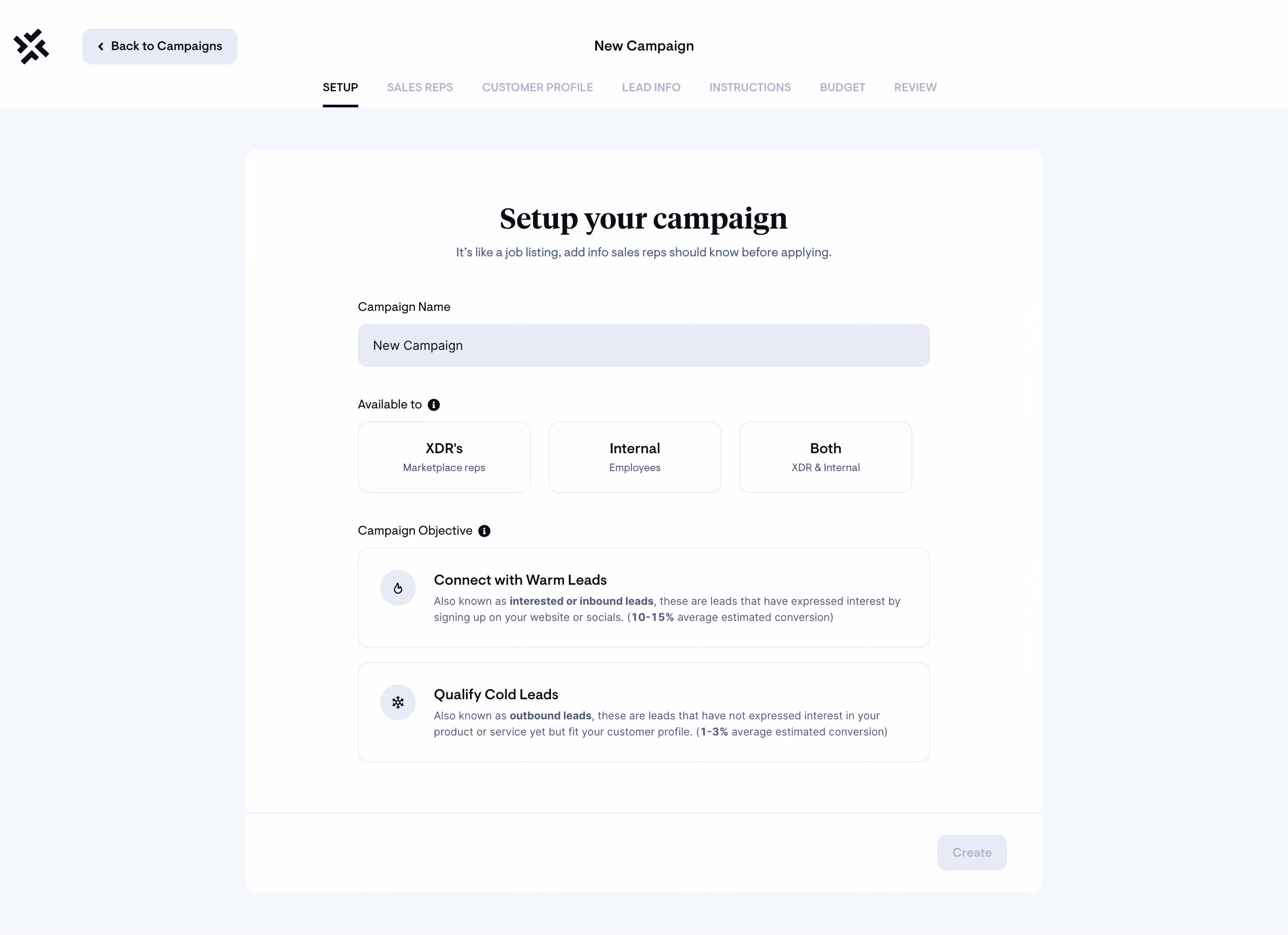 Sellx Campaign Setup