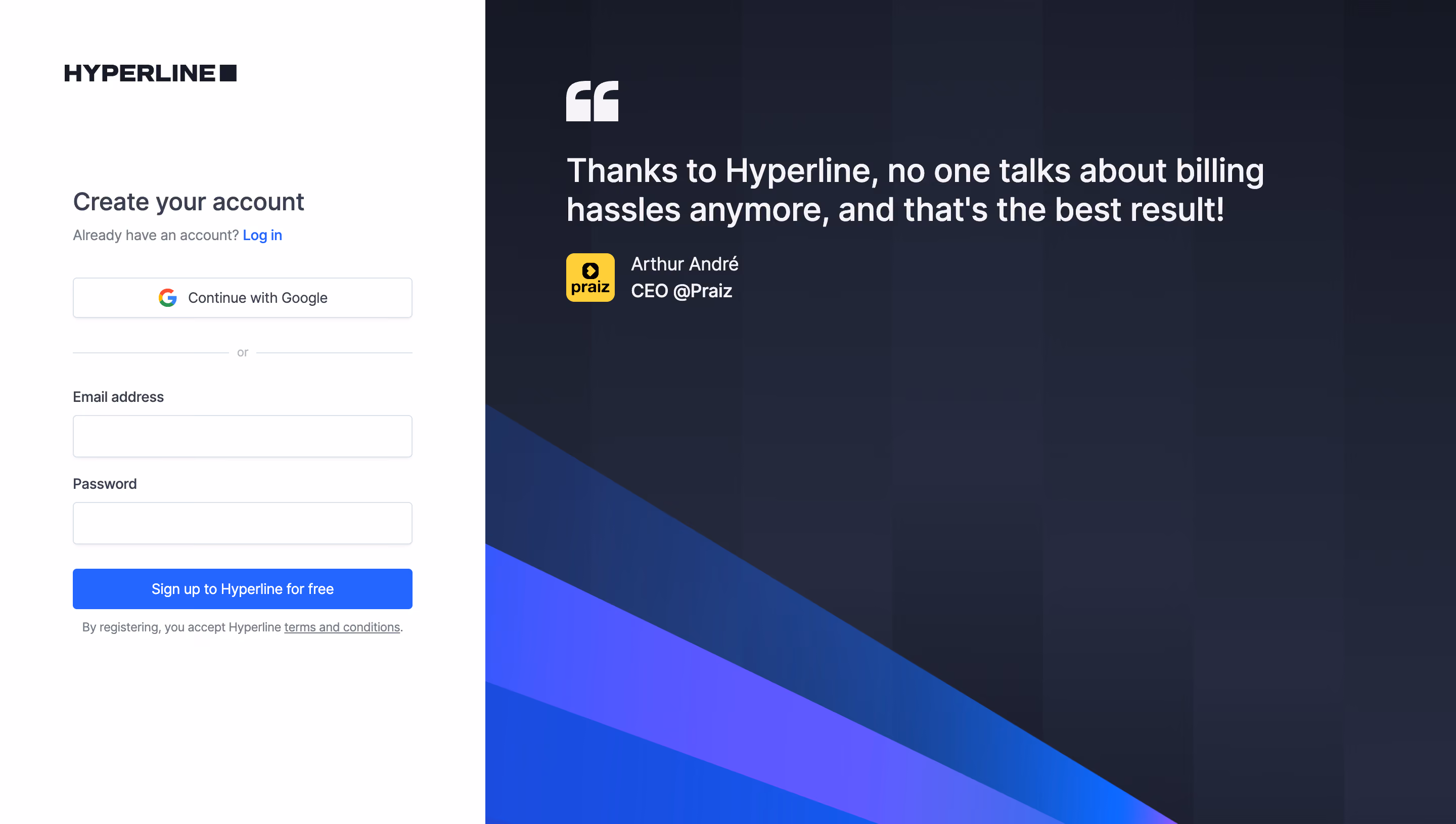 Hyperline Signup