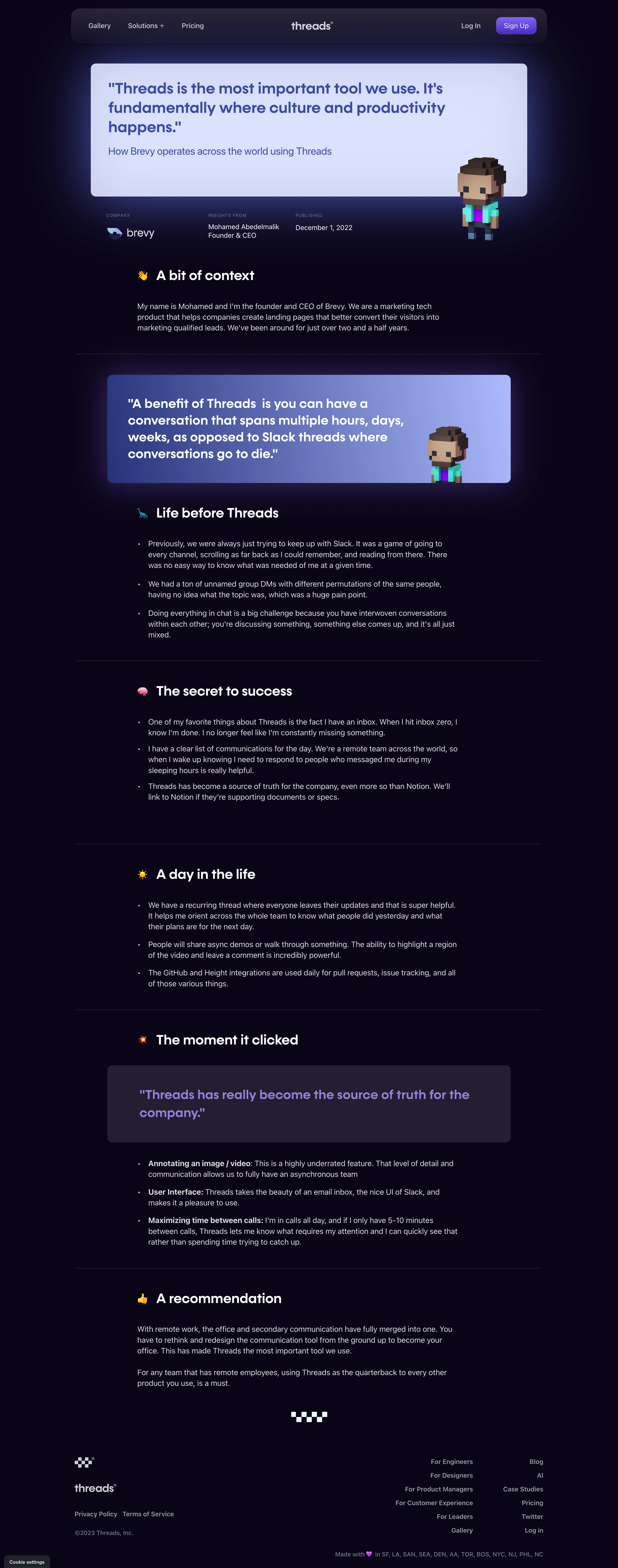 Threads Customer Stories