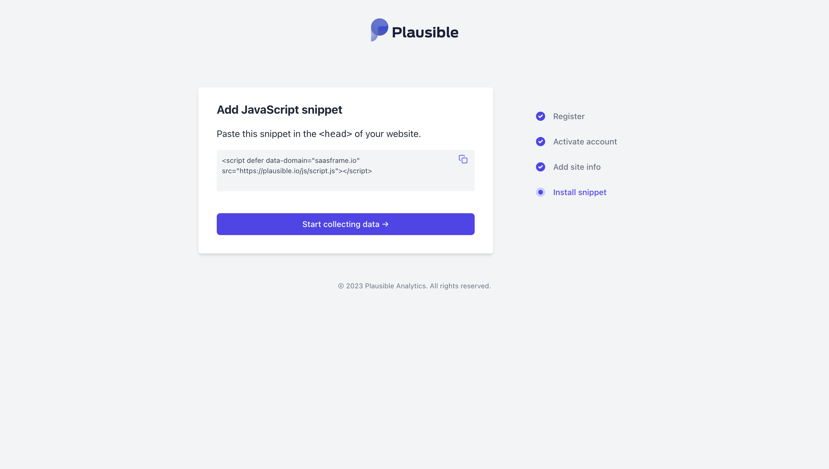 Plausible Analytics Account Setup