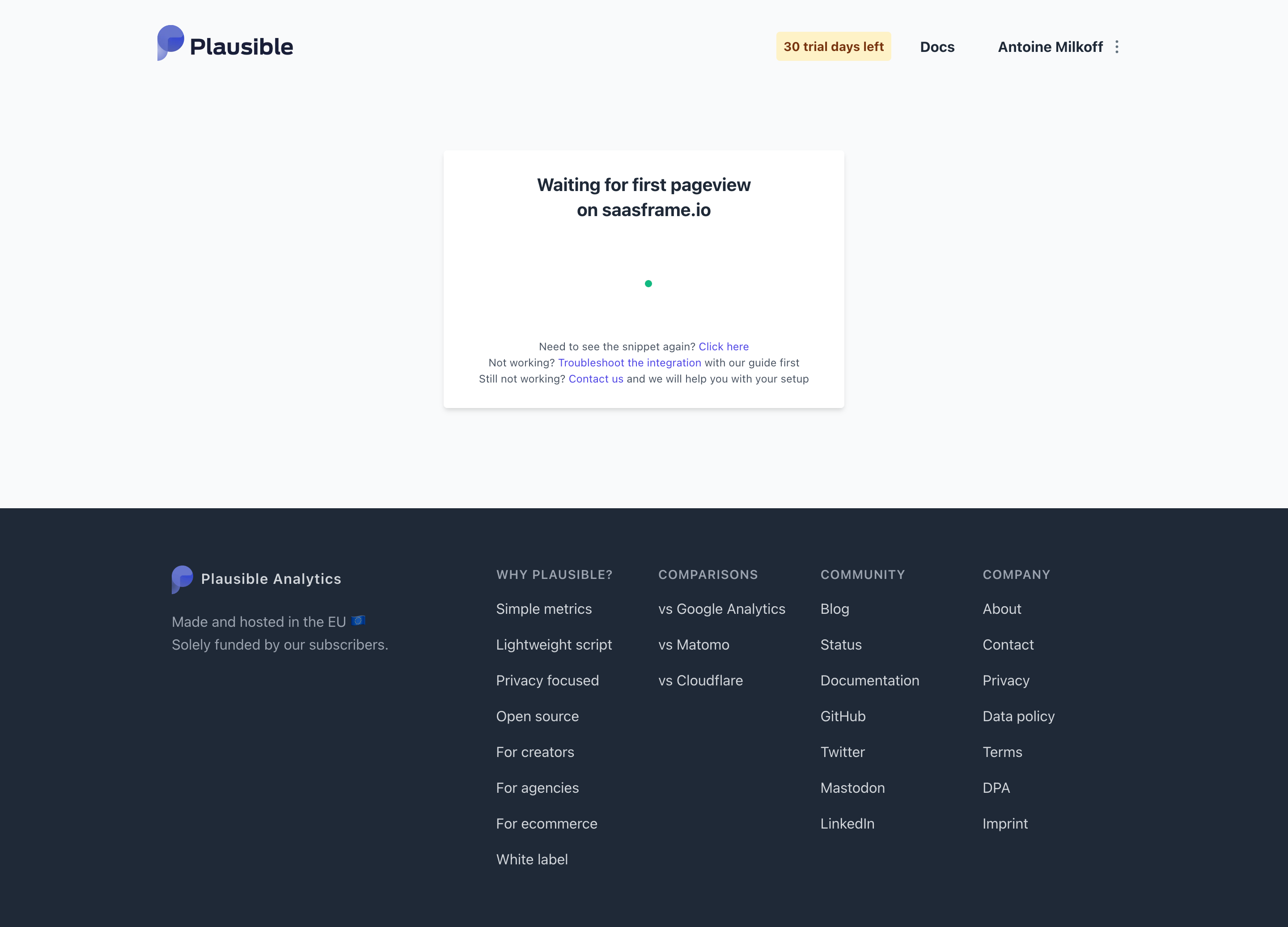 Plausible Analytics Loading Screen
