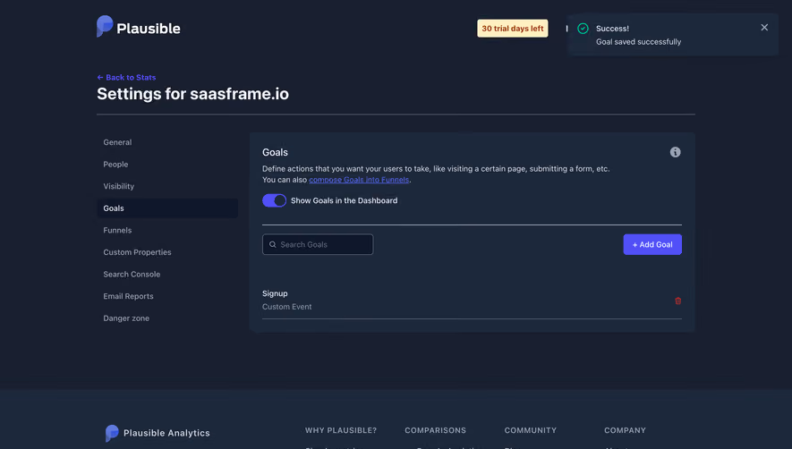Plausible Analytics Add A Goal