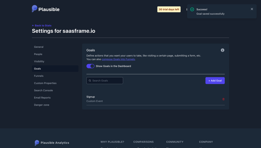 Plausible Analytics Add A Goal