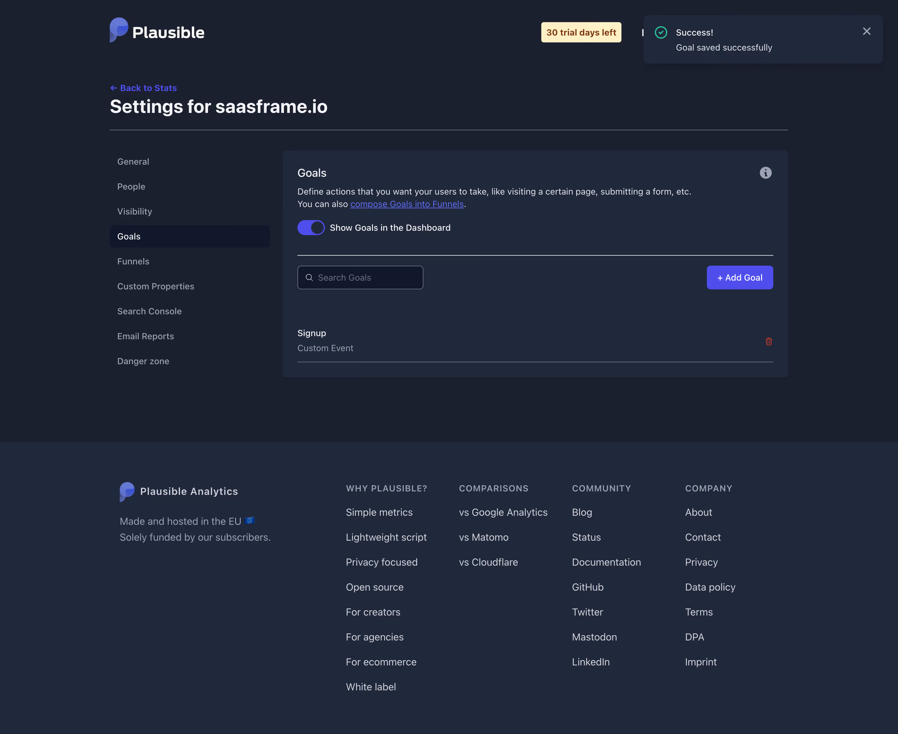 Plausible Analytics Add A Goal