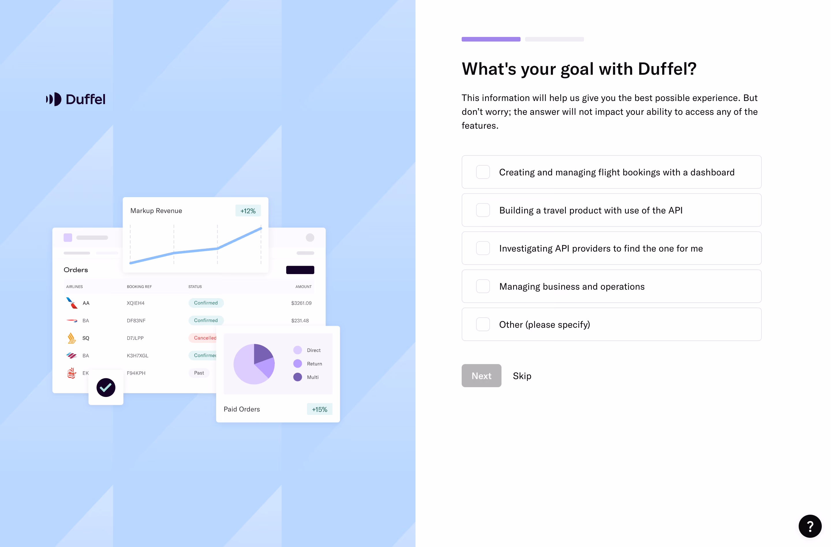 Duffel Account Setup