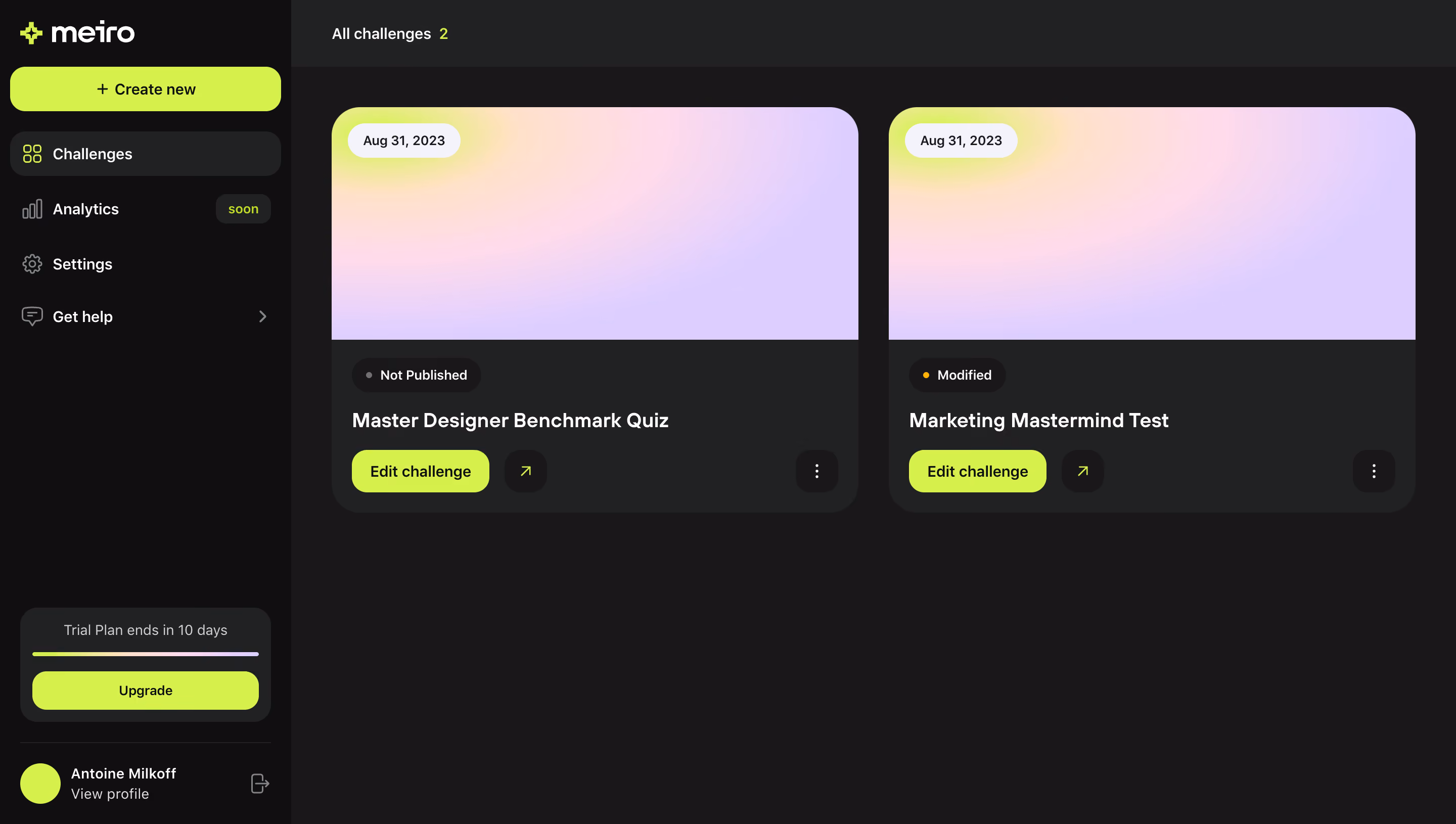 Meiro Dashboard
