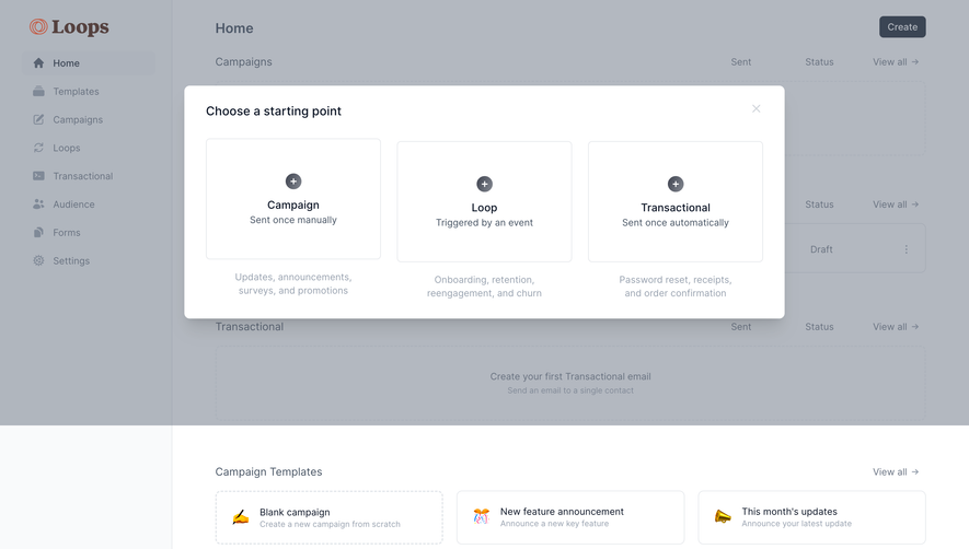 Loops Create An Email