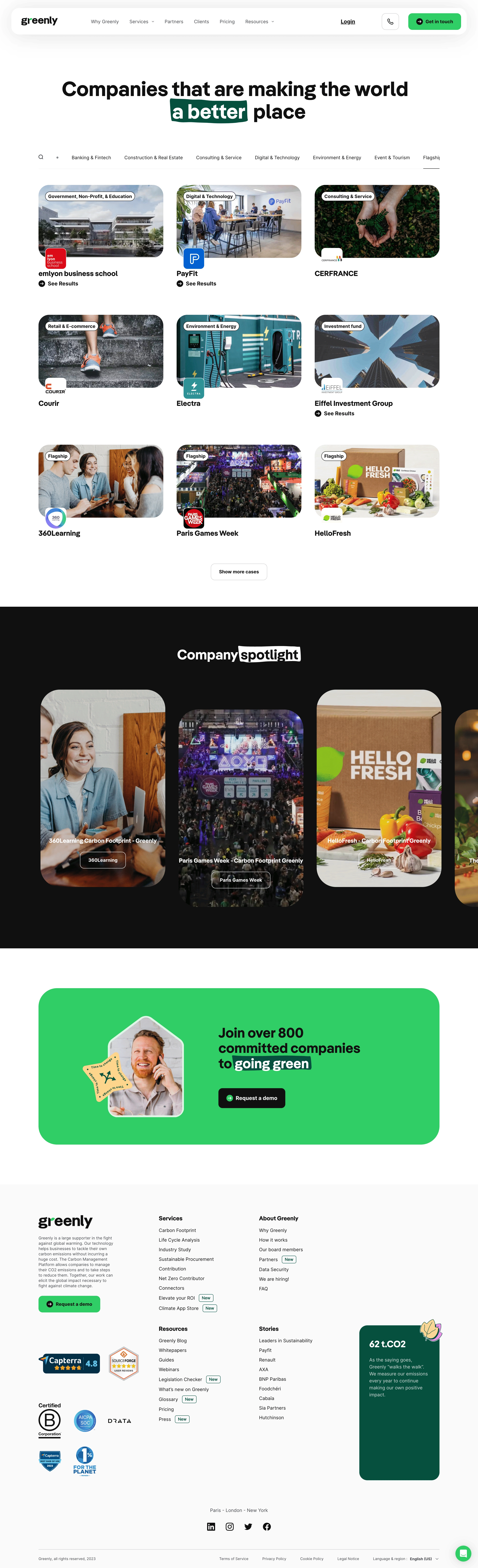 Greenly Customers Page