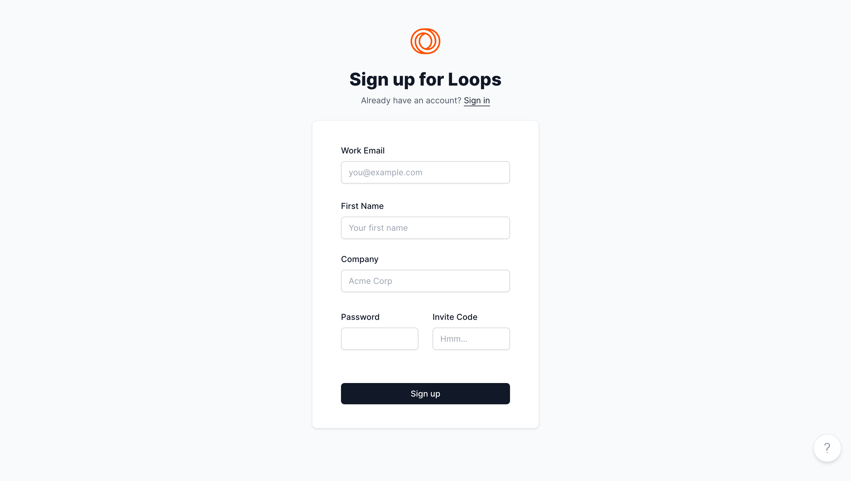 Loops Signup