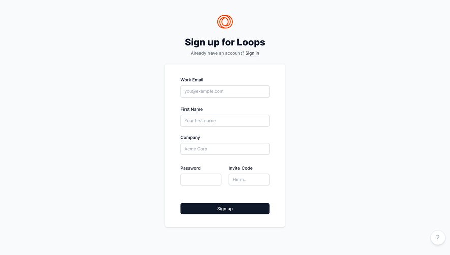 Loops Signup