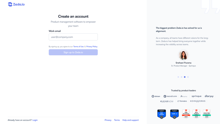 Zeda.io Email Signup