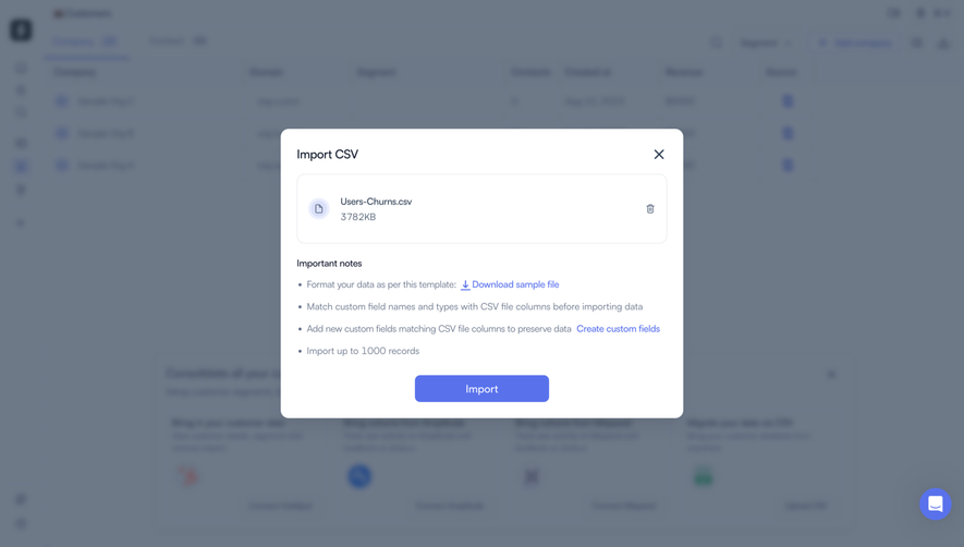 Zeda.io Import Contact CSV