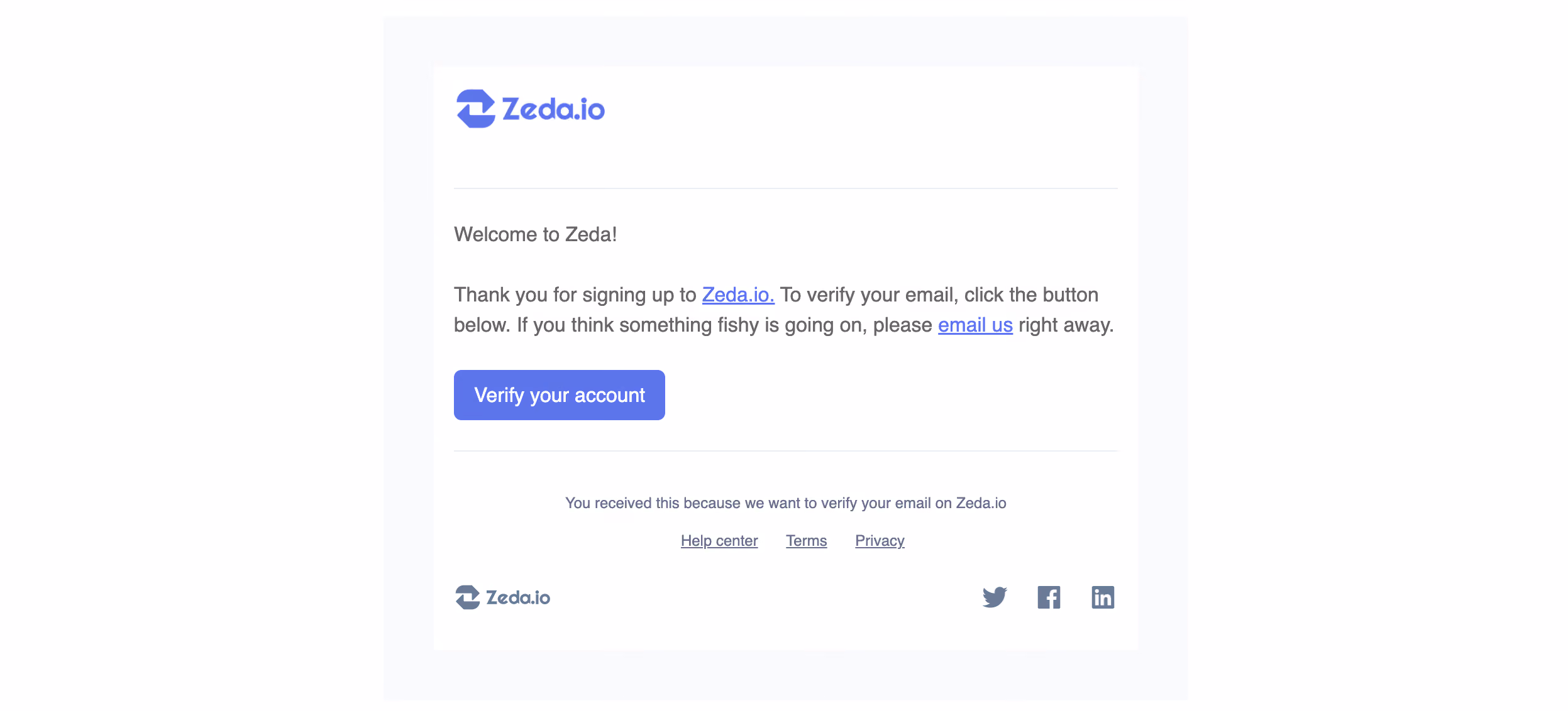 Zeda.io Verification Email