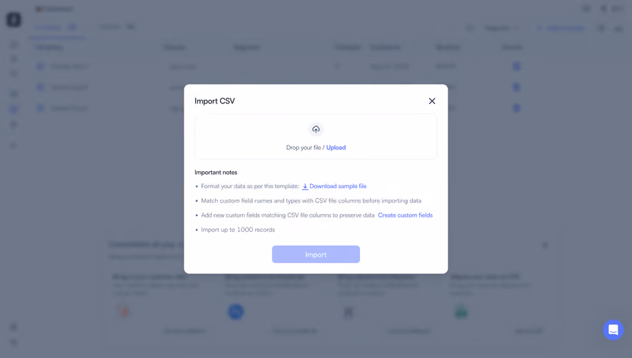 Zeda.io Import Contact CSV