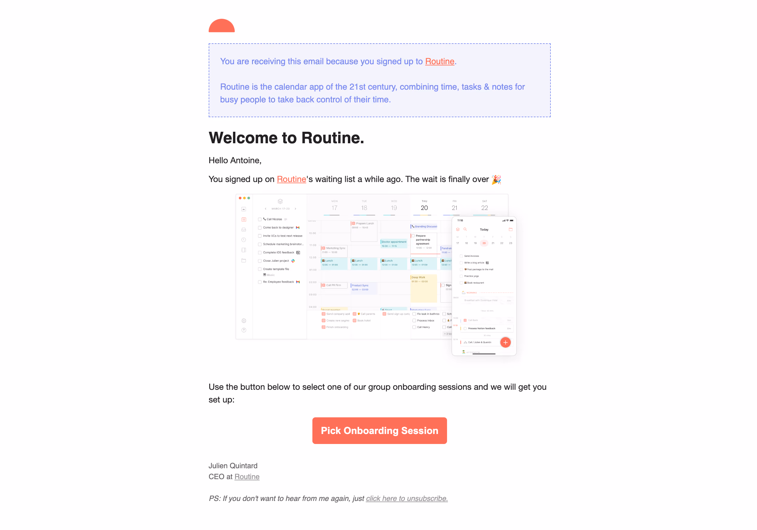 Routine Early Access Emails