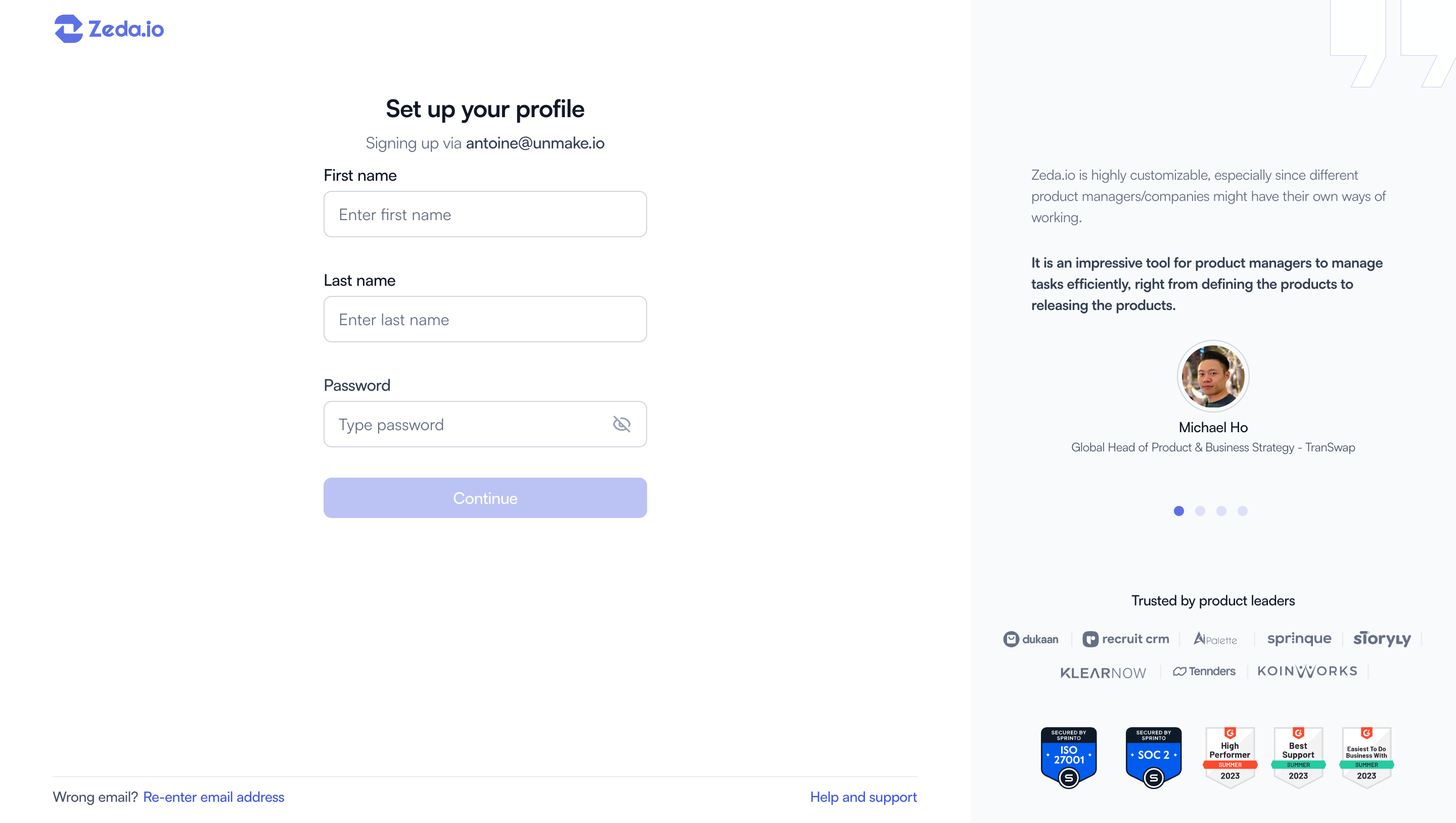 Zeda.io Account Setup