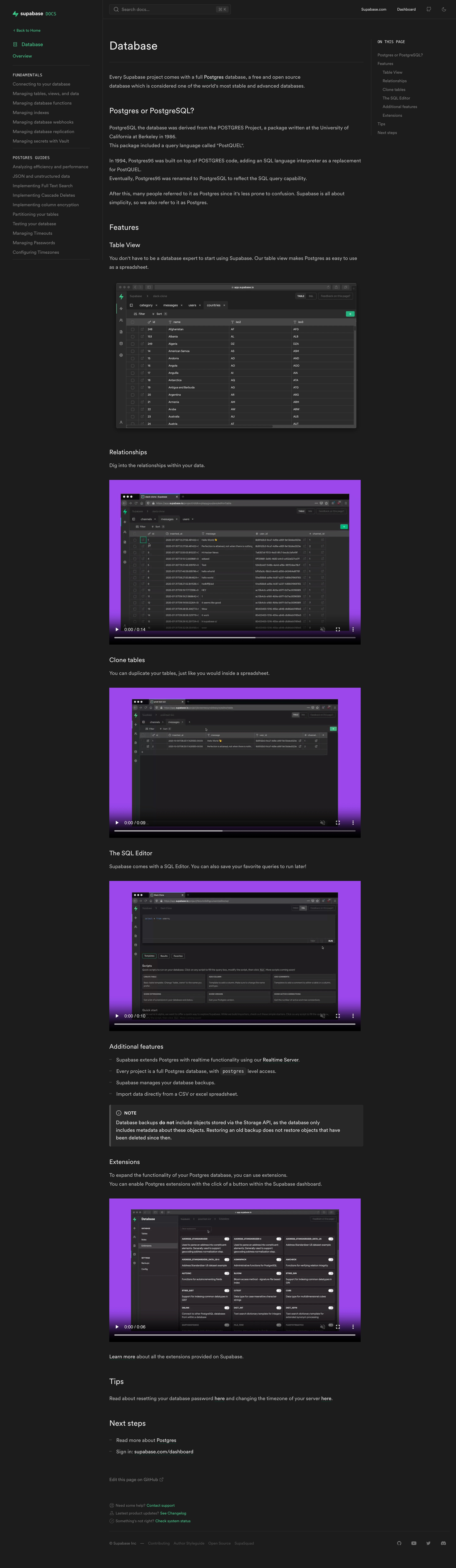 Supabase Documentation