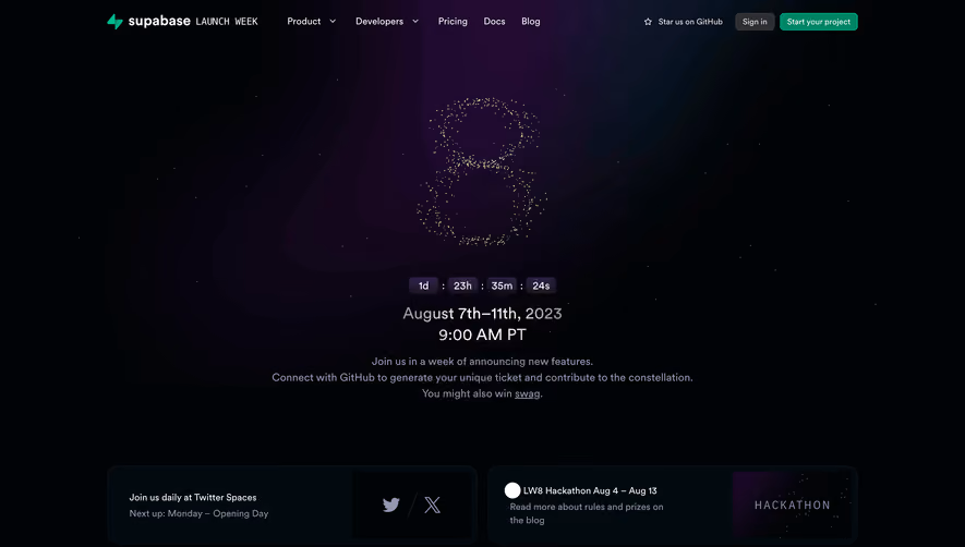 Supabase Events Page