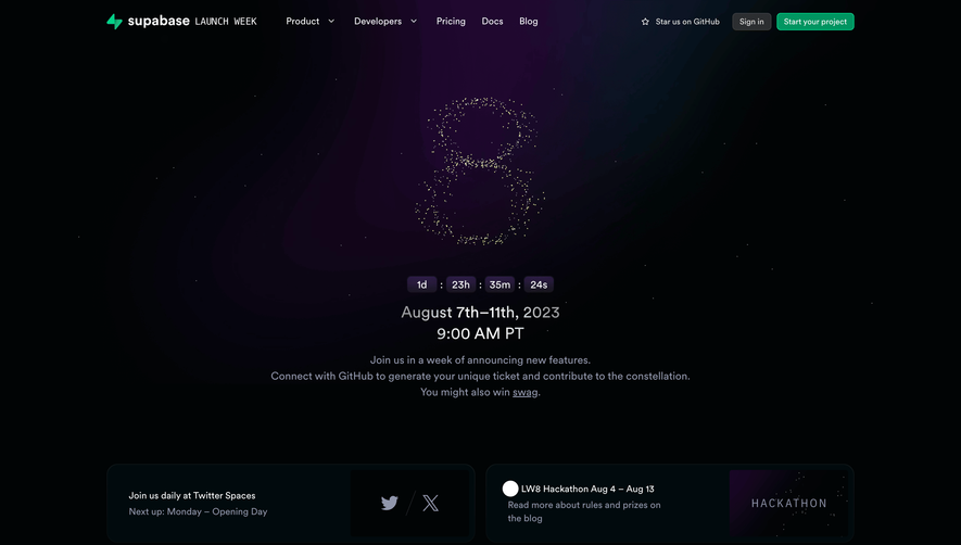 Supabase Events Page