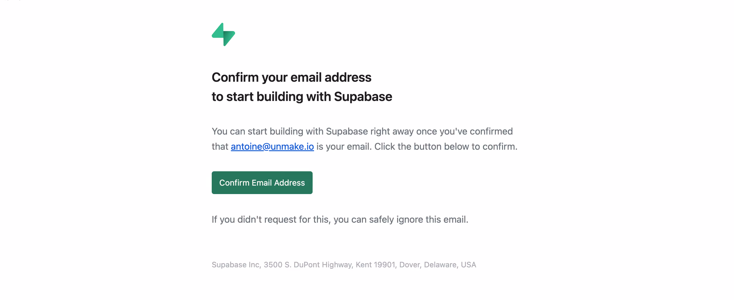 Supabase Verification Email